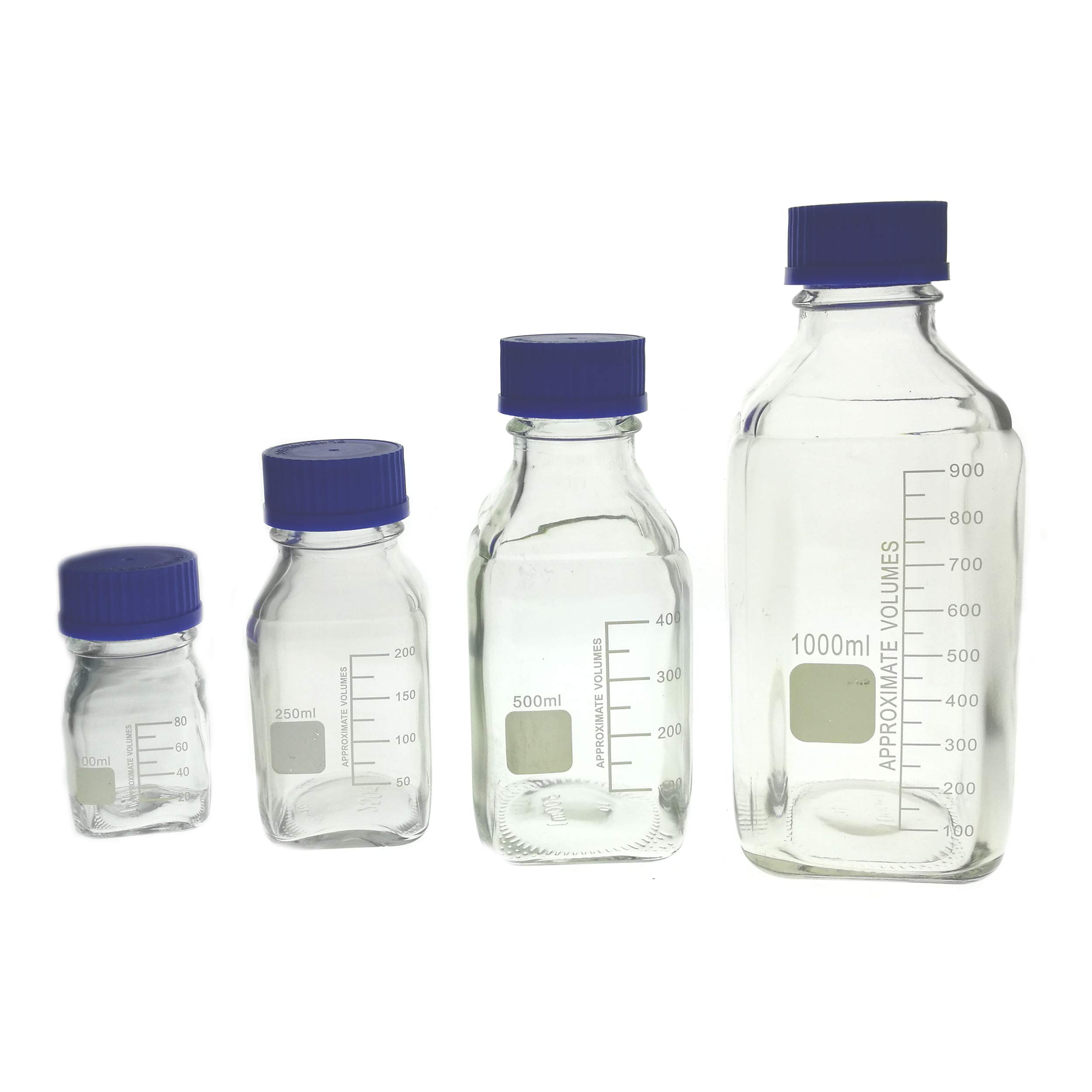 MBM0250 Glass 250ml Square Reagent Bottle with GL45 Screw Cap