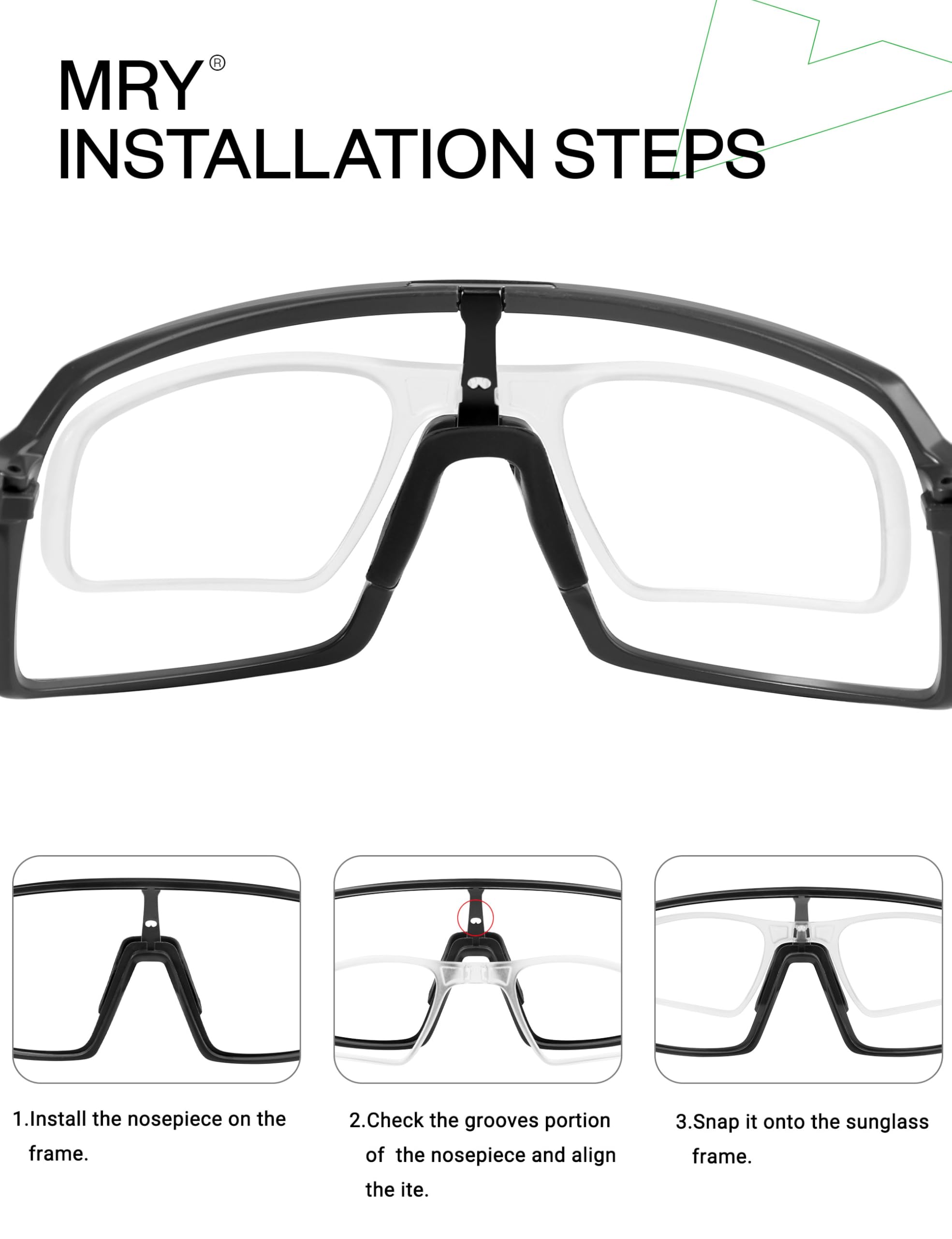 Mryok Rx Insert - Adattatore ottico per occhiali da sole Oakley Sutro OO9406/Sutro Lite OO9463