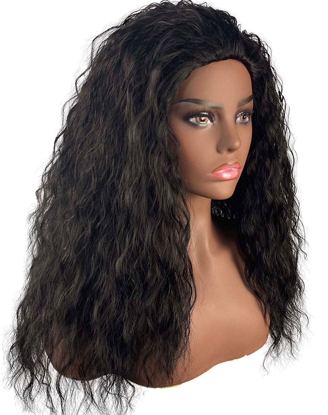 Black curly wig halloween Clearance