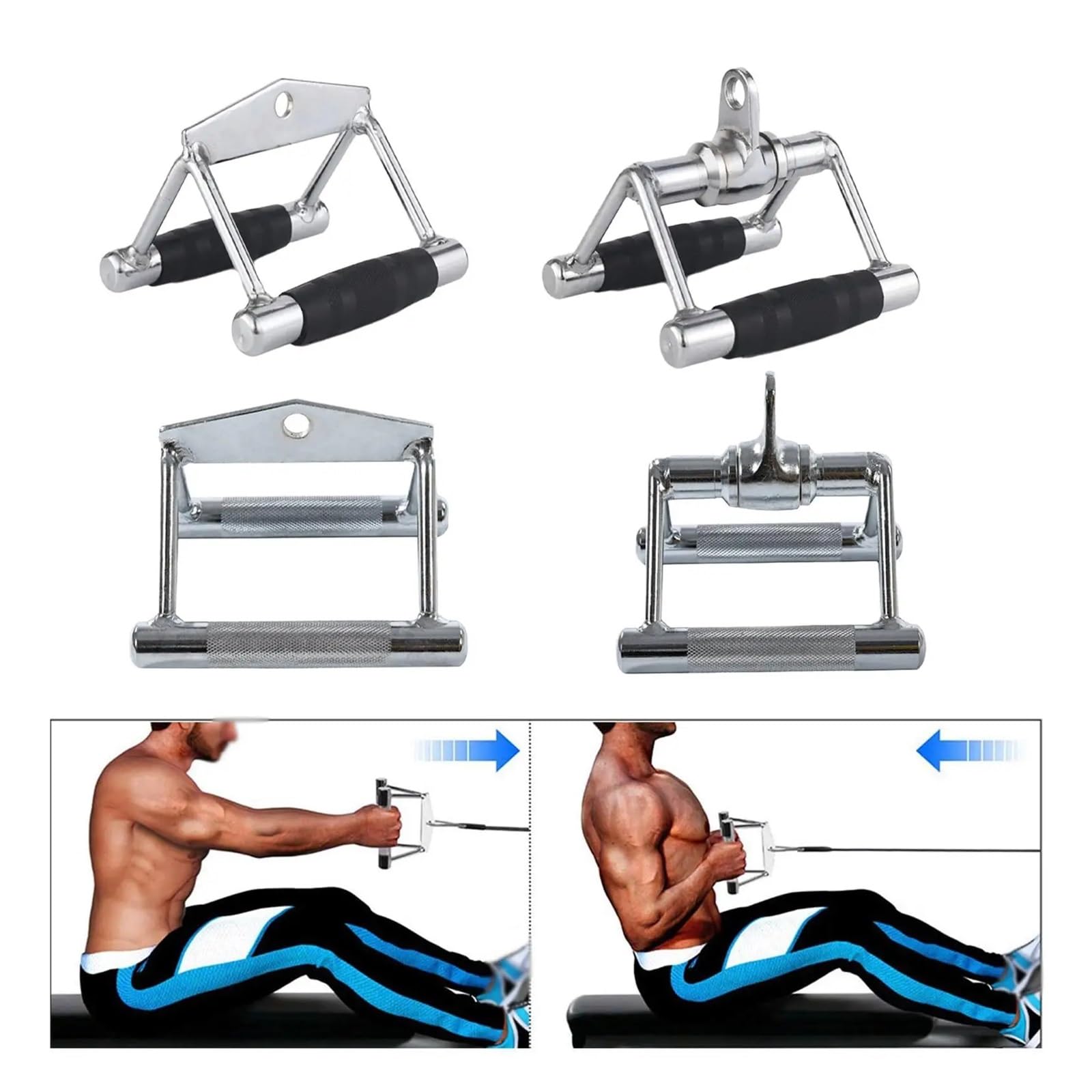 Barra per LAT Pull Down Maniglia a Doppia D, Attacco for Accessori for Macchine con Cavo a Barra Dritta, Barra a V for LAT Pull Down for Allenamento con i Pesi(Style C)