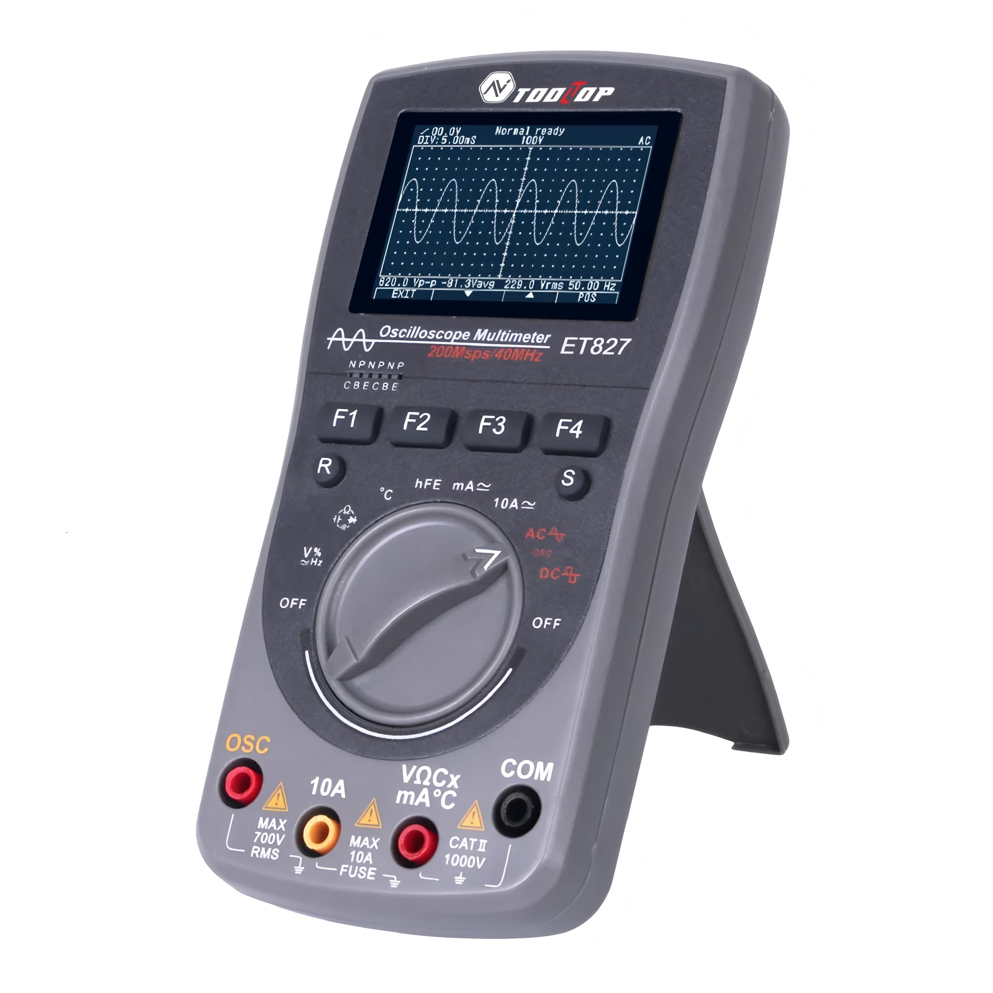 Oscilloscope numérique portable ET827 avec multimètre T-RMS 6000 points - 8