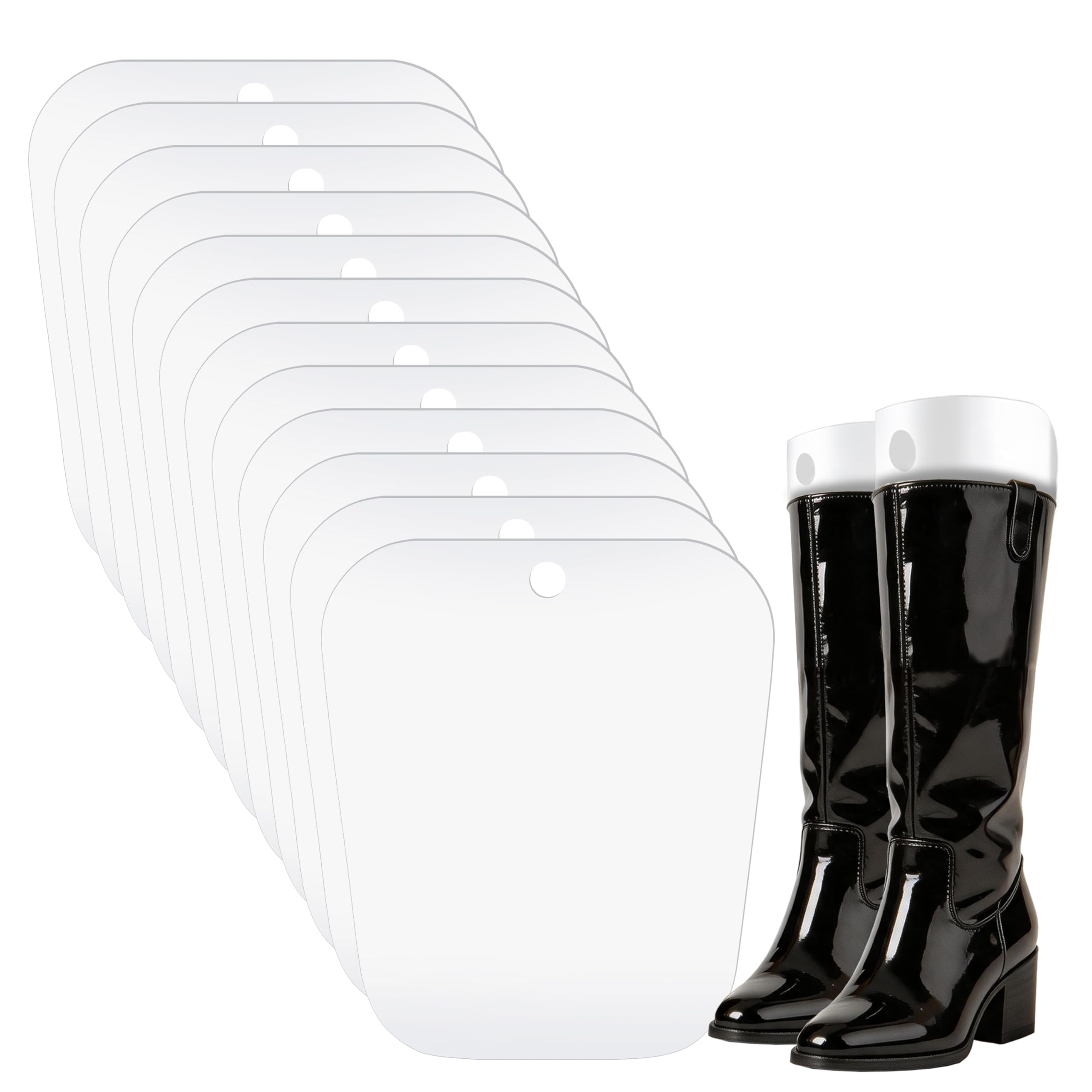 Luxdecor 6 pares de plantillas para botas de soporte alto para mujeres y hombres, color transparente y negro