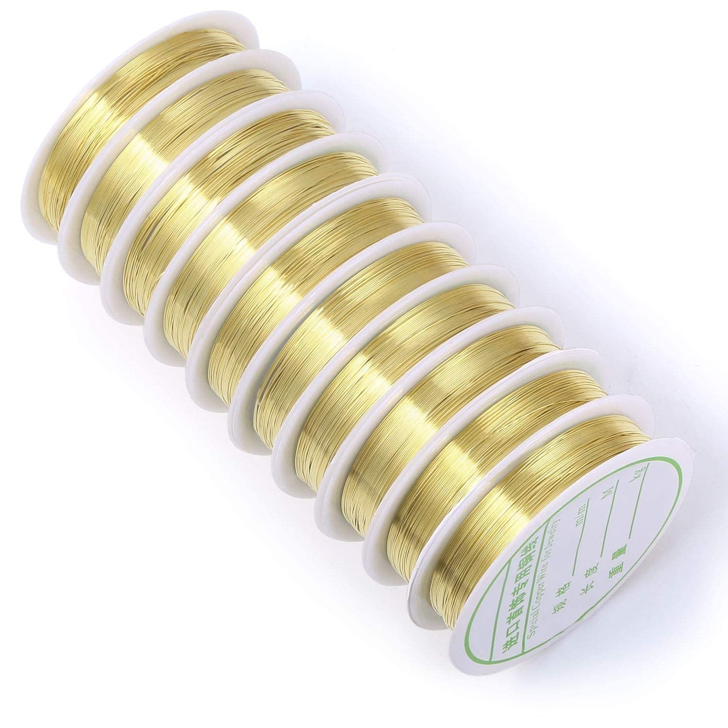 KRAFTMASTERS 10Pcs Crafts 0.4MM Gold Wire Craft Beads Rope Beading Wire for Bracelet Necklace Jewelry DIY Accessories (Gold)-image-28