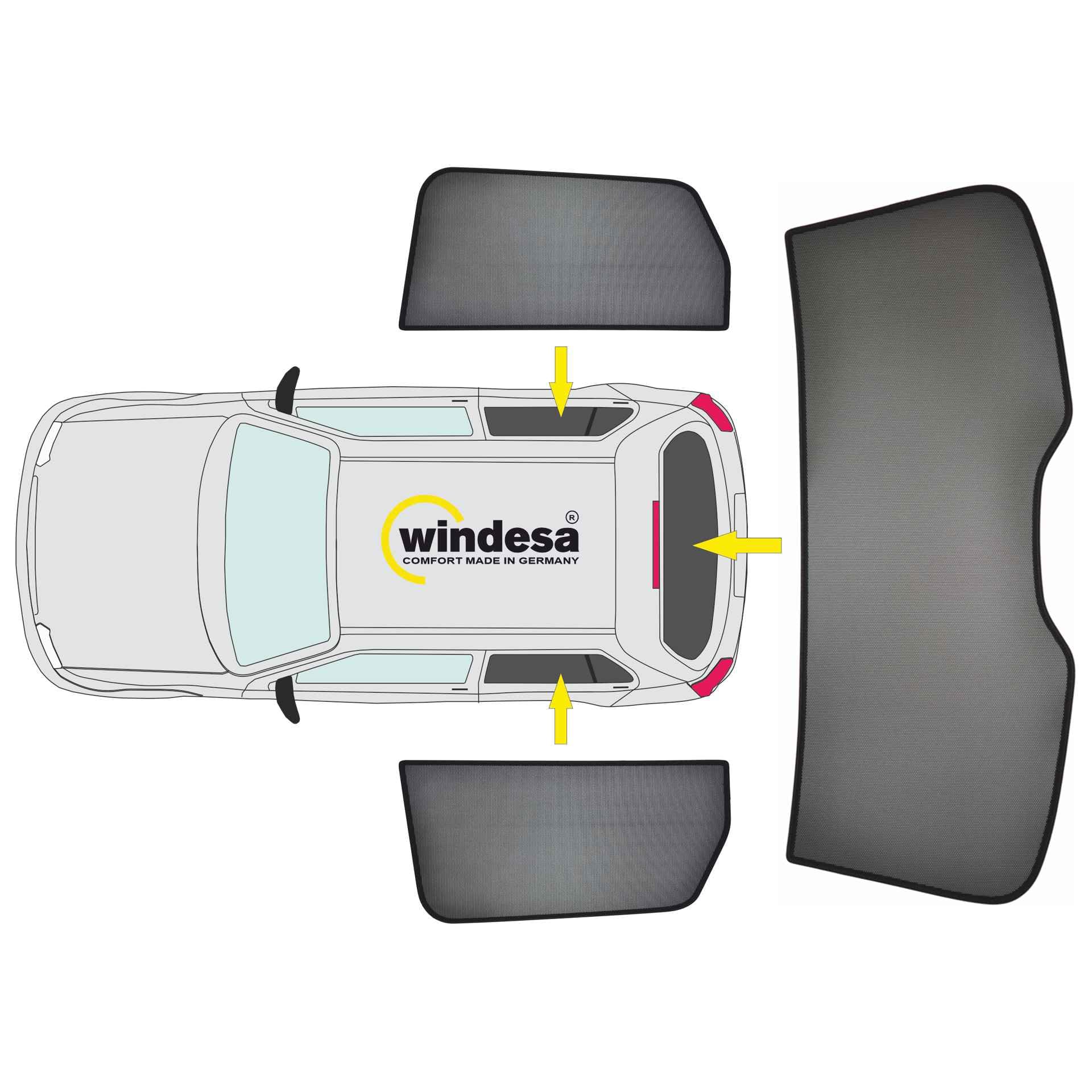 Privacidad y protección Solar Compatible con Audi A1 (GBA) Sportback 2018- Incluyendo City Carver y Allstreet