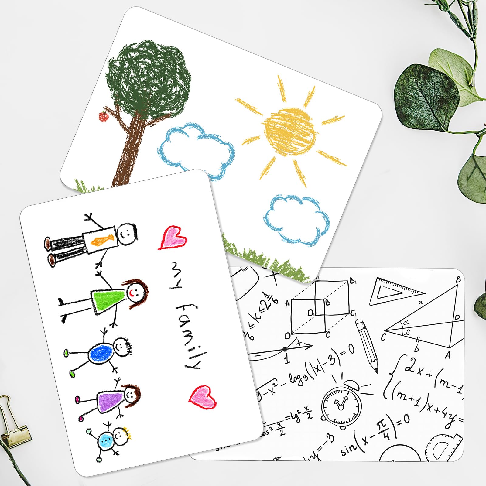 10 pizarras blancas A4, mini pizarra blanca de doble cara con 10 borradores secos y 10 bolígrafos, pizarra blanca pequeña para dibujo y escritura de niños, perfecta para aulas, hogares y oficinas