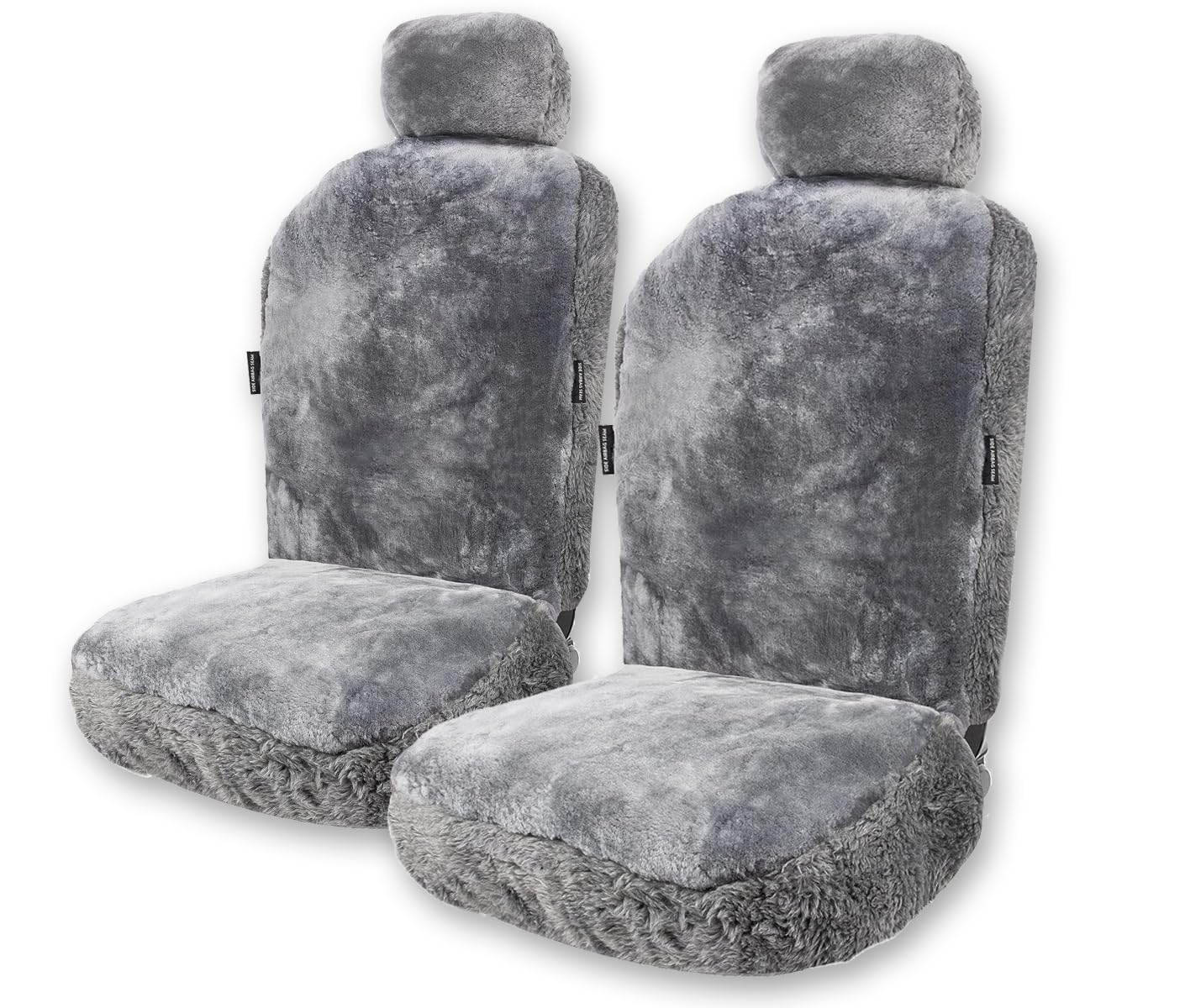 ZONETECH Sheepskin Seat Covers Charcoal Grey 2-Pack
