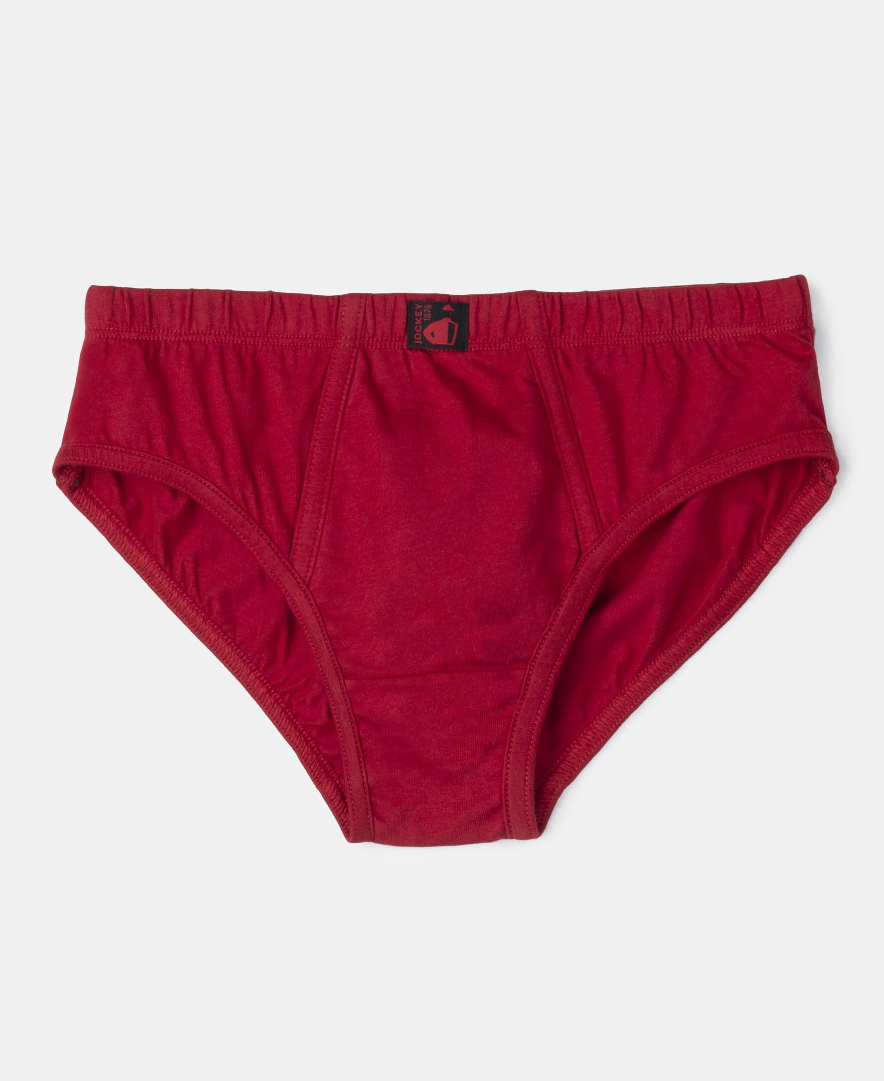 Jockey 3035 Boys Super Combed Cotton Solid Brief with Ultrasoft Waistband (Pack of 3)_Rich Royal Blue, Black & Chilli Pepper_9-10 Yrs - Image 4 thumbnail