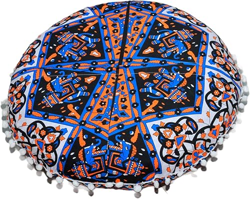 Miniatura 7 de Cojín redondo de 22 pulgadas con diseño de mandala para meditación, para sala de estar, sala de yoga, hogar, dormitorio, balcón, jardín, fiesta,