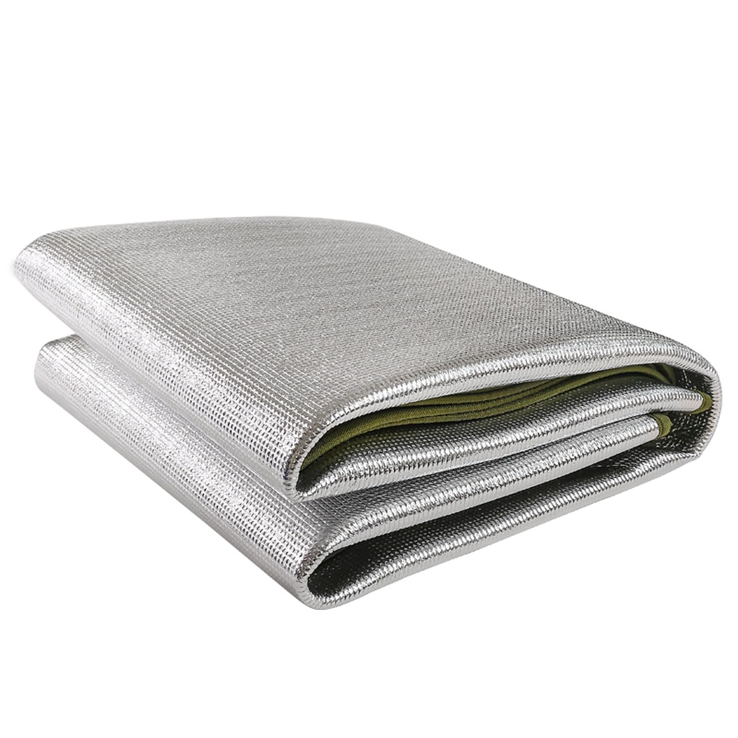 ApuaVireo&Co Aluminiowa mata do spania, z torbą do przechowywania, izolacyjna termiczna wodoodporna mata składana dwustronna podkładka namiotowa ultralekka mata podłogowa z folii aluminiowej