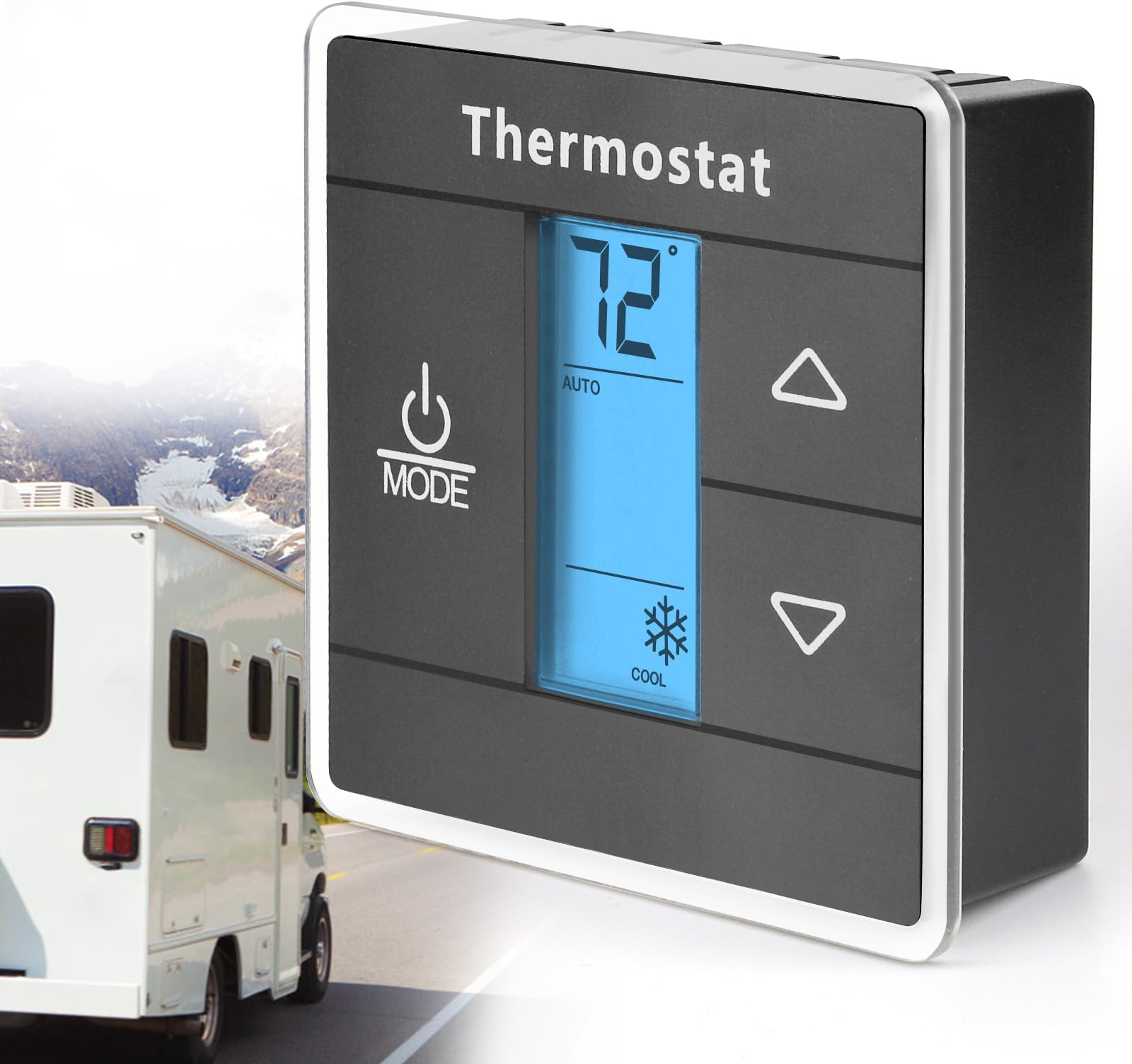 3316250.712 CT Single Zone Wall Thermostat Replacement for Dometic for RV/Camper Conditioners w/Digital Temperature Display - Black