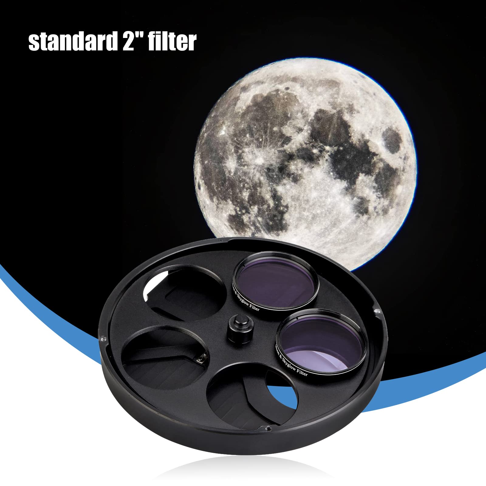 SVBONY SV133 - Ruota filtrante multipla a 5 posizioni per telescopio con adattatore oculare da 2" e anello di bloccaggio