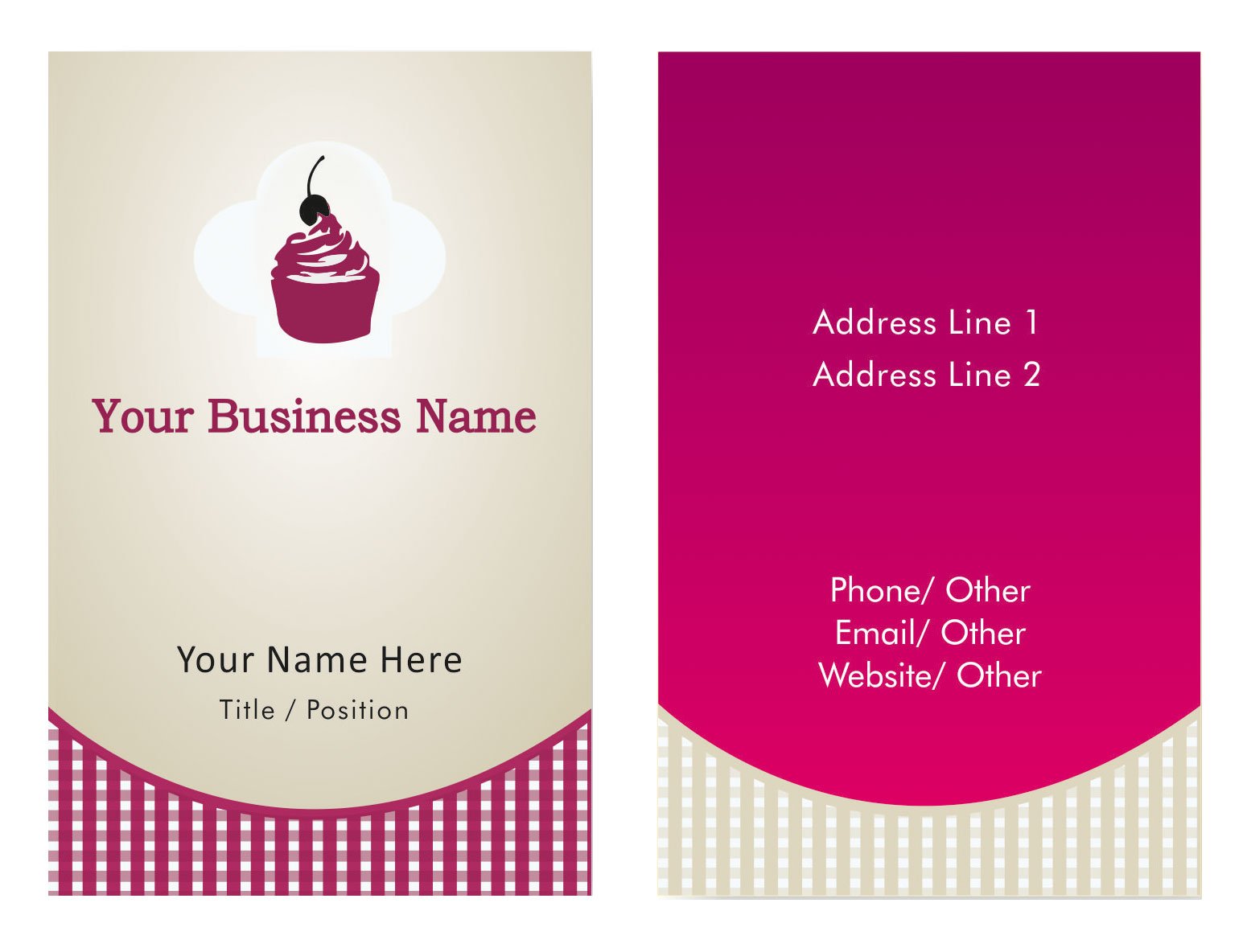 Personalisierte Visitenkarte mit Ihren kundenspezifischen Details Rosa Visiting Card - Front und Ruckseite