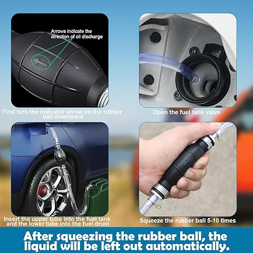 Miniatura 7 de 3 bombillas de imprimación negra, bomba de combustible de goma, bomba de mano de sifón de gas marino, línea de combustible fuera de borda para
