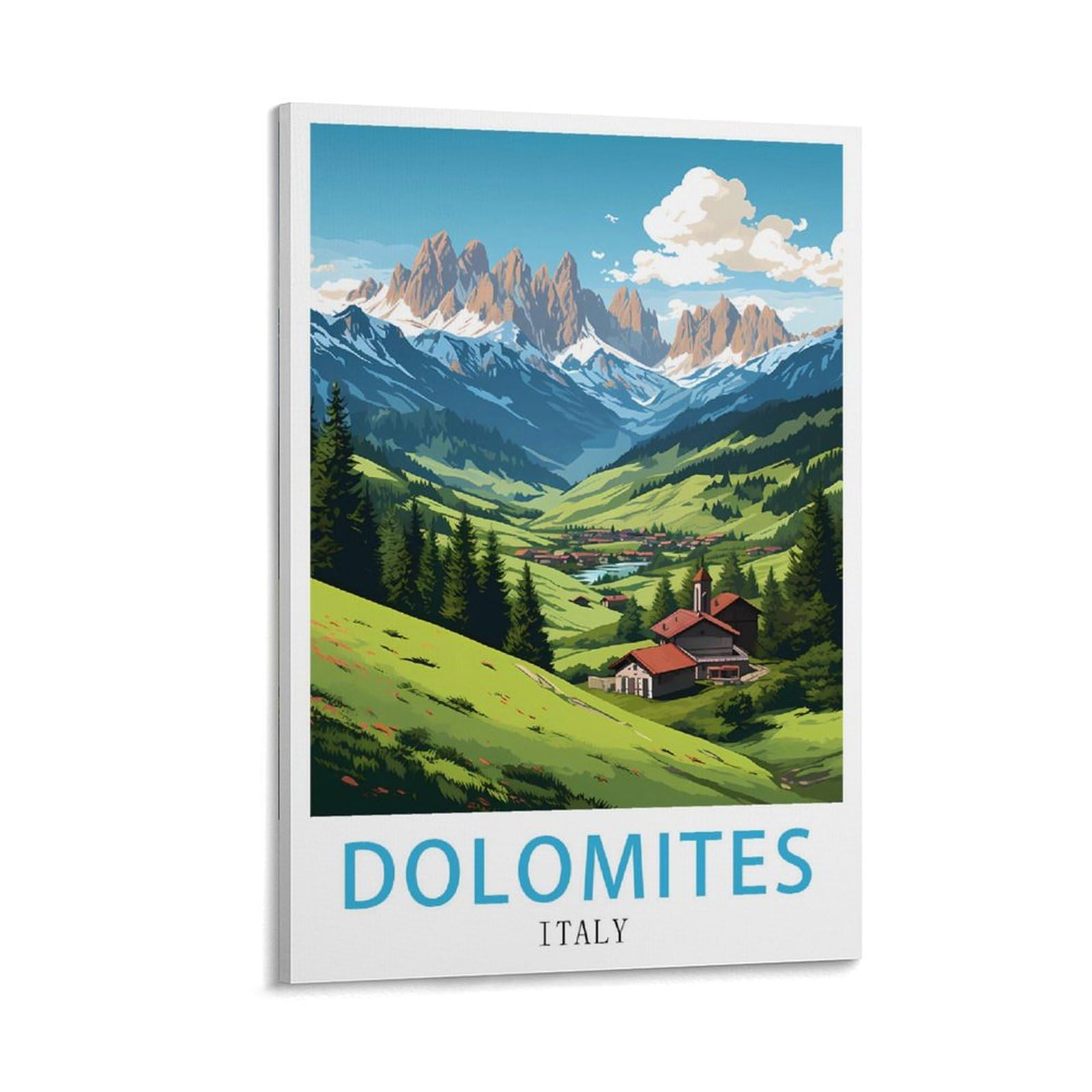 HXHNFERR Dolomites Italy Vintage Travel Posters 08x12inch(20x30cm) Canvas Wall Posters And Art Pictures Prints Paintings Bedroom Decor