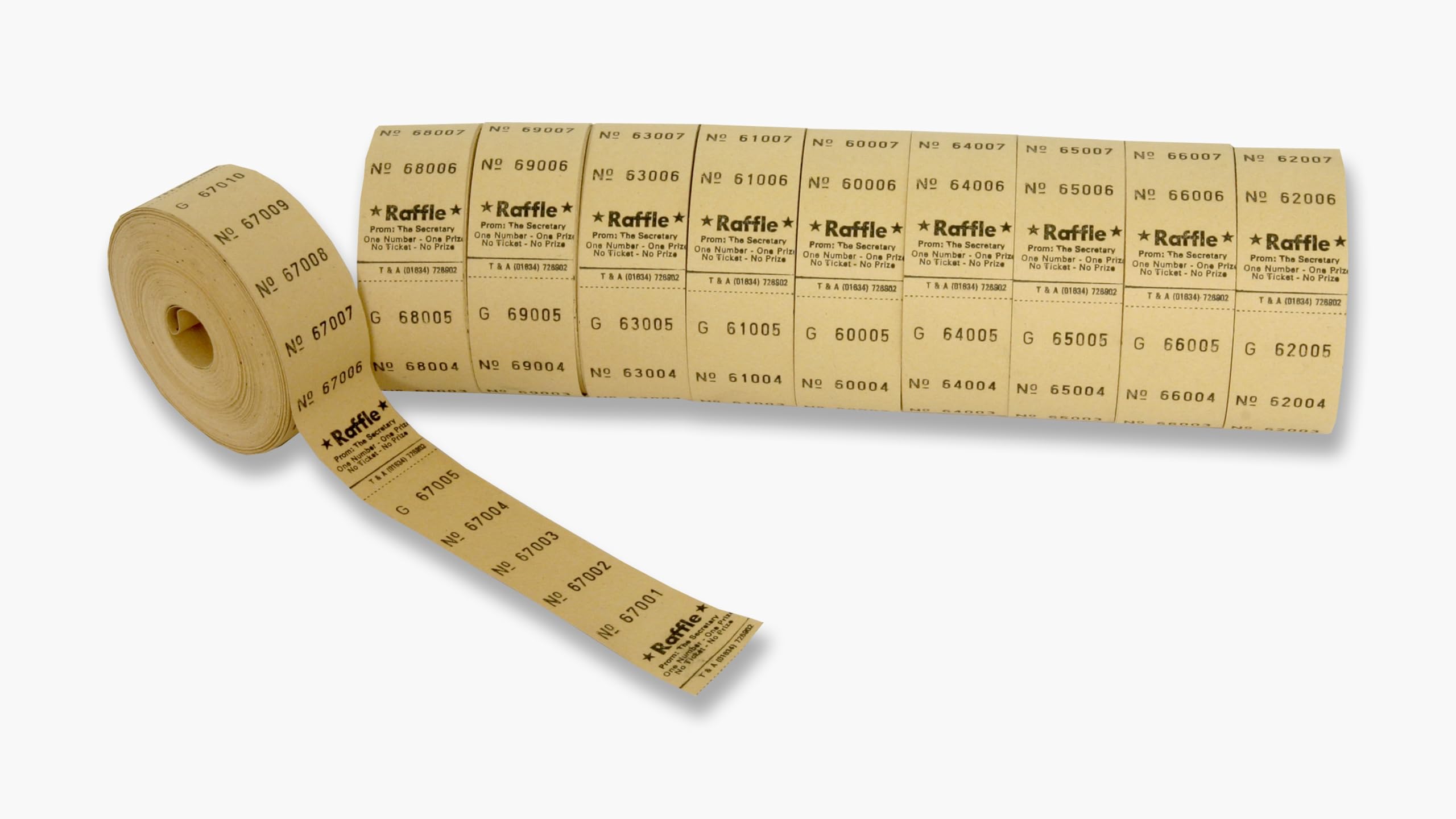 Thomas & Anca Club Supplies Ltd 5 No Raffle Spinner Roll Tickets Numbered 1-100,000