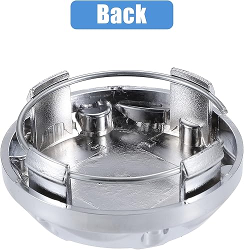 Miniatura 6 de ACROPIX Tapacubos centrales de neumático de 2.520 in de diámetro con 4 clips para automóvil, patrón de fibra de carbono, tono plateado, paquete de 4