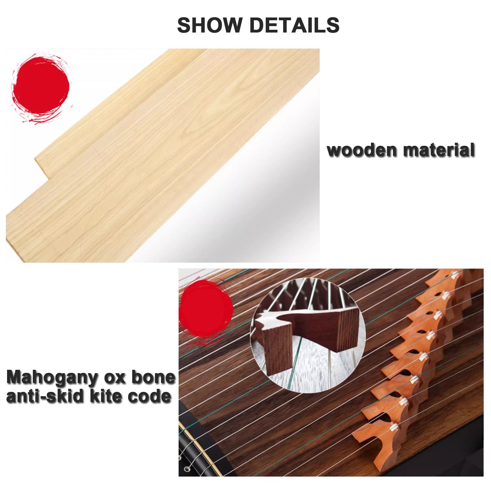 Professional Sandalwood Guzheng, 163CM Standard 21-String