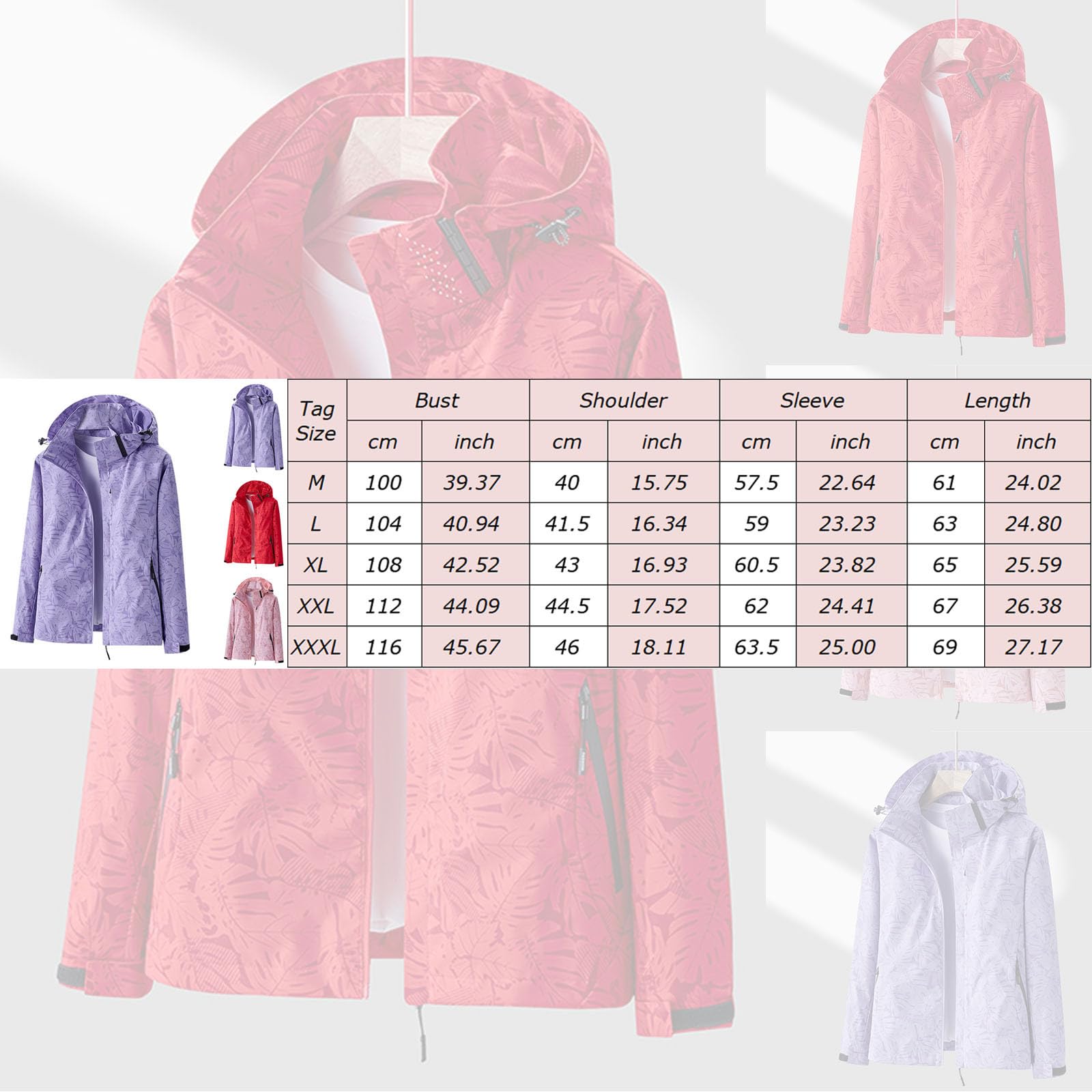 Genérico Chubasquero Mujer-Chaqueta Cortavientos De Una Sola Capa Para Exteriores Con Estampado De De Arce Para Mujer Resistente Al Y Al Agua