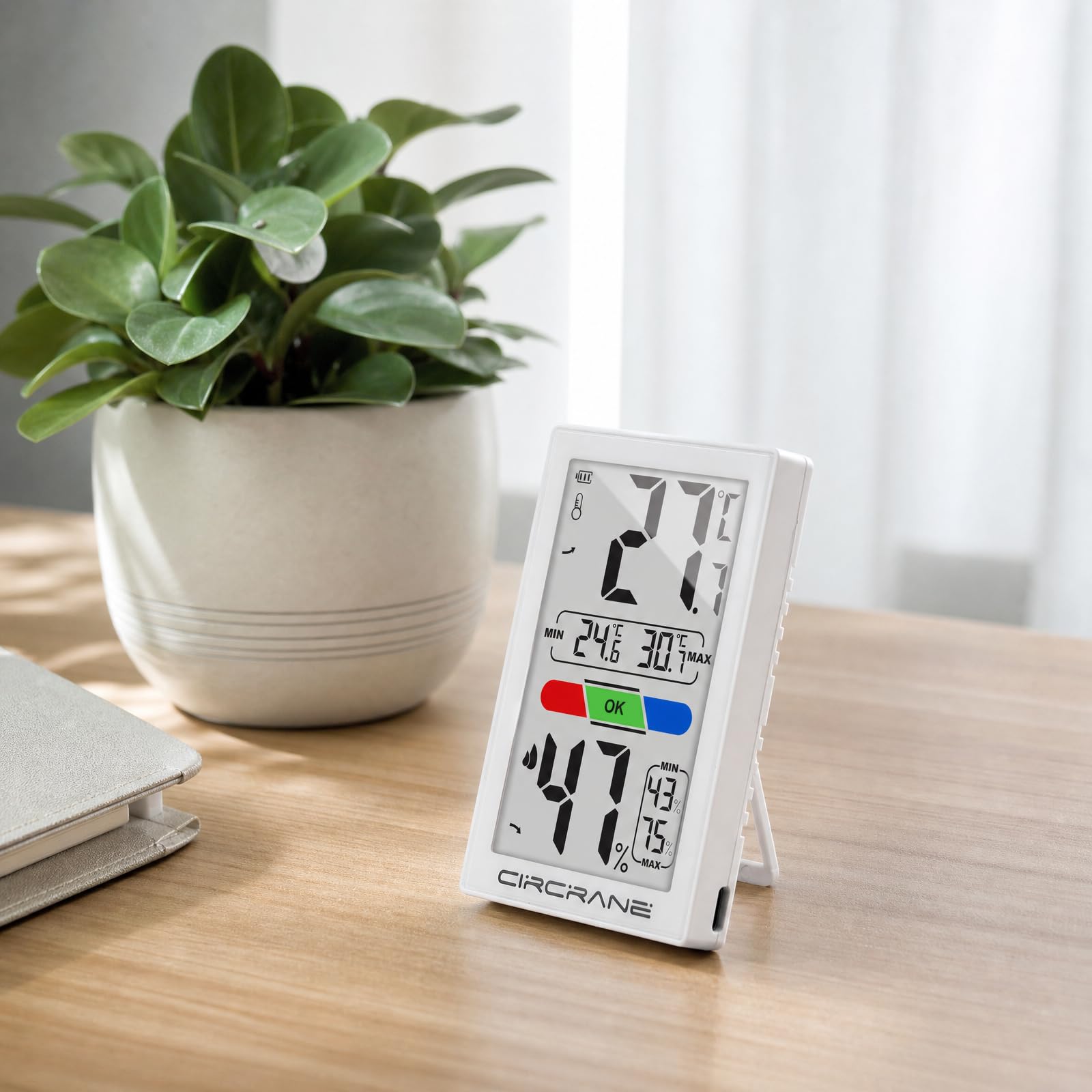 Circrane Digital Humidity Meter&Thermometer with Shock-Activated Backlight — Amazon image 2