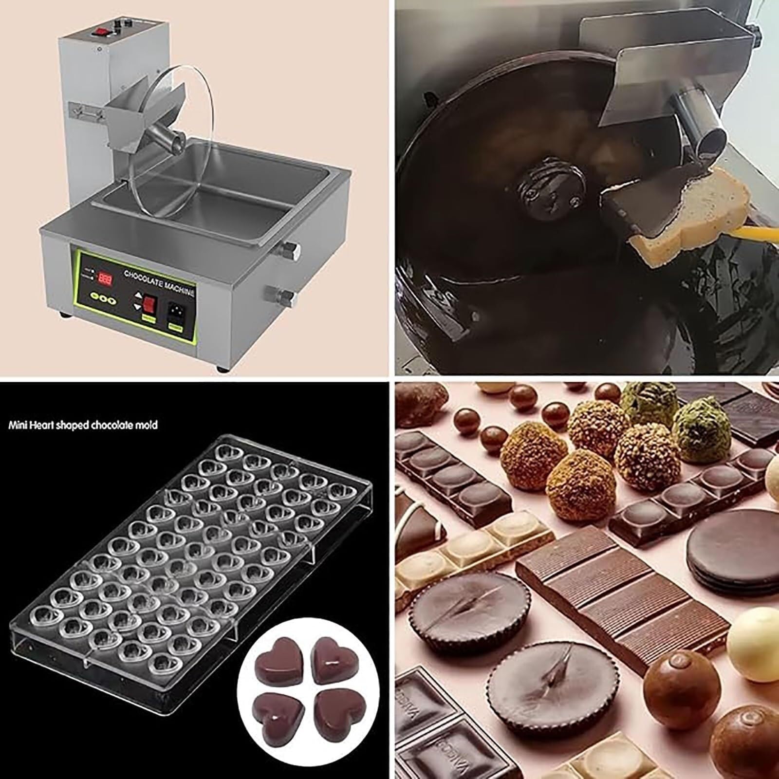 Macchina elettrica per fondere il cioccolato, dispositivo di tempra in acciaio inox, velocità regolabile per panetteria e pasticceria, ideale per riscaldare alimenti e fare cioccolato