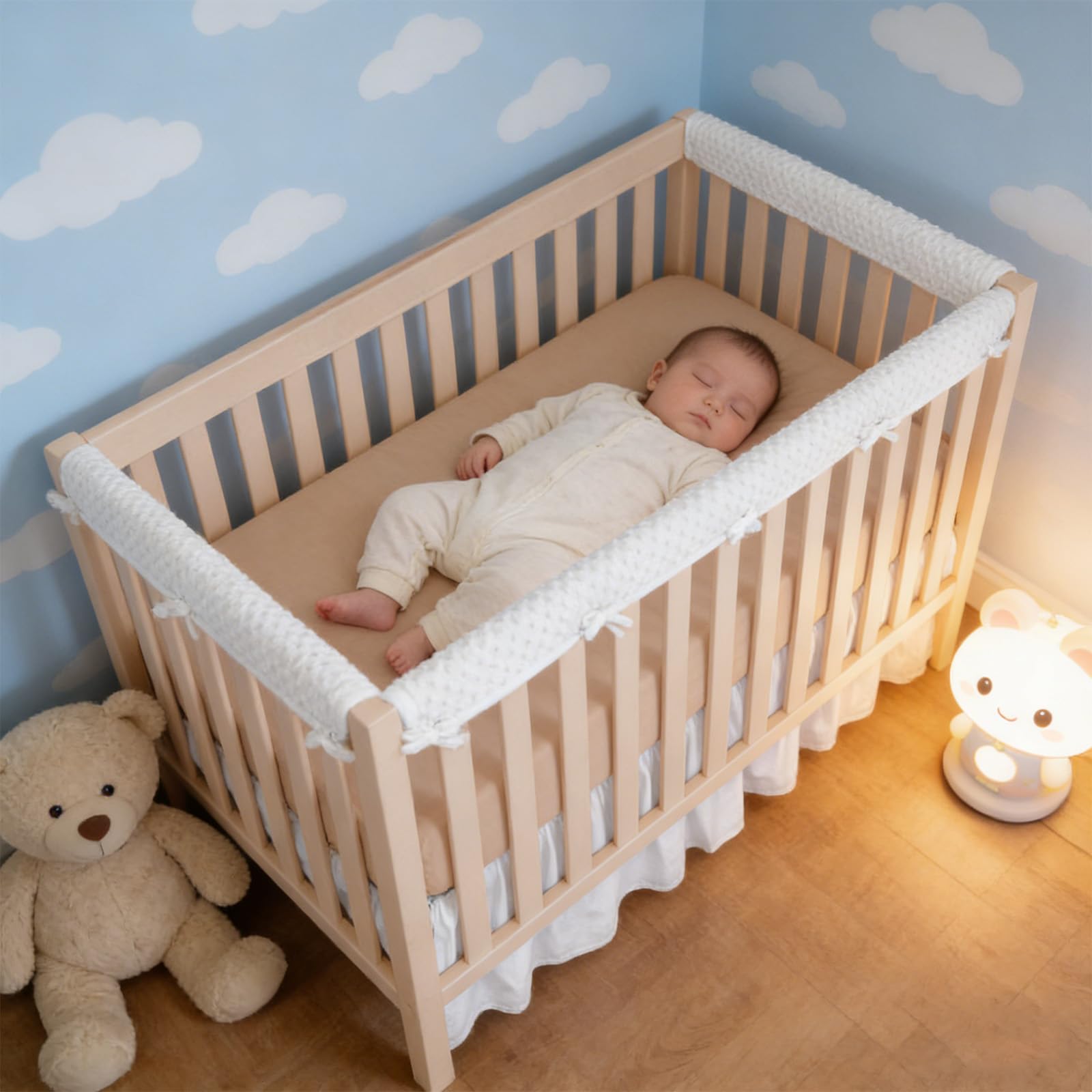 Set di 3 paraspigoli per lettini, protezione per il letto, paraspigoli, protezione universale per gli angoli, protezione dei bordi (bianco)