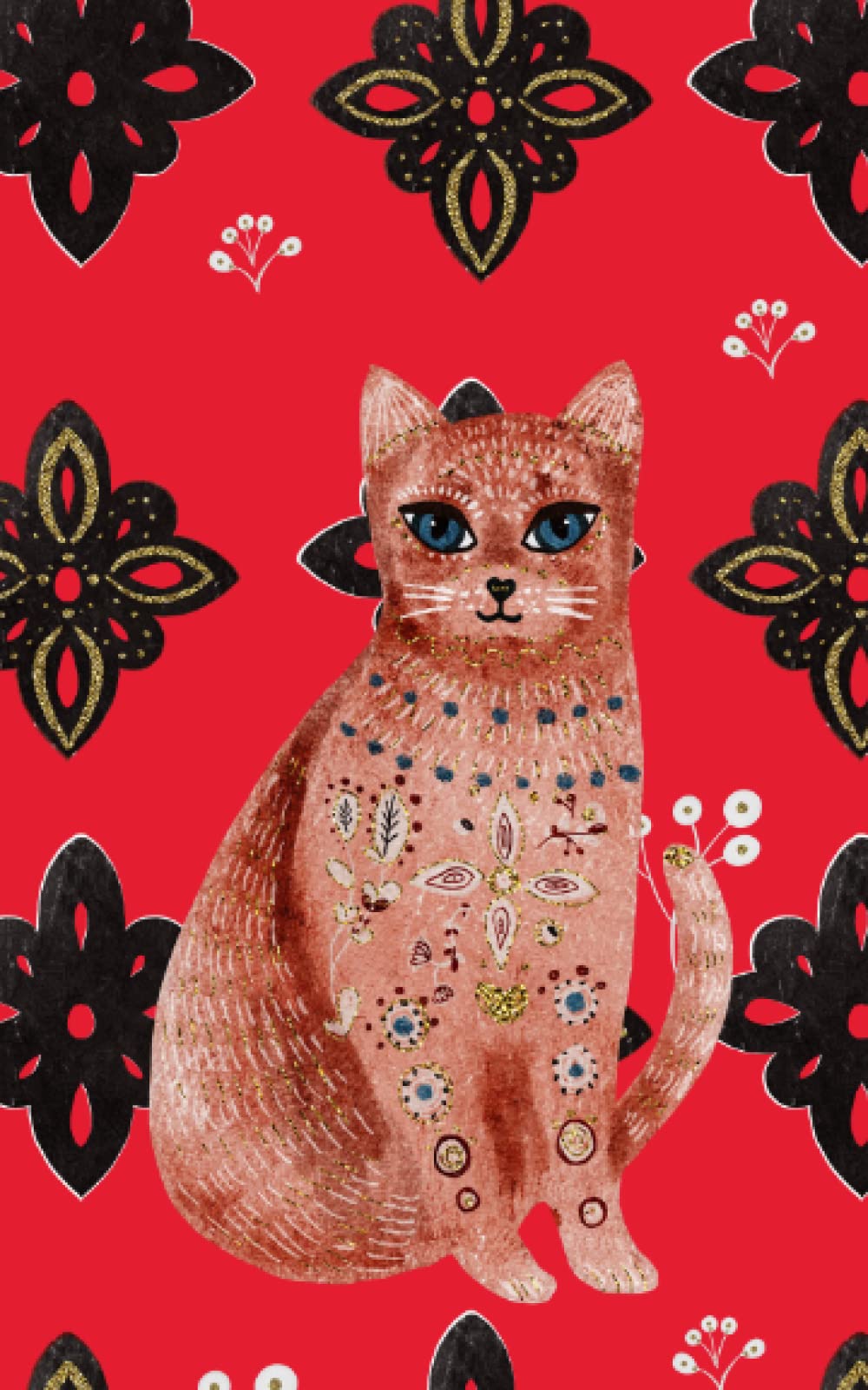 Password Book: Discreet Internet Address, Login and Password Log Book with Alphabetical Tabs, Cat Lover Journal Organizer Notebook for Password ... Website Logins, Elegant Folk Art Cat Design