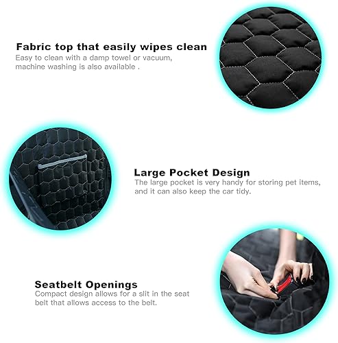 Miniatura 5 de Meginc Fundas de asiento para perro para asiento trasero, forro para mascotas para Tesla Model 3, 100% impermeable, protector de asiento trasero