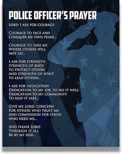 Arte de pared de oración de policía, impresiones de aplicación de la ley, regalos de oficial de policía, graduación de la academia de policía,