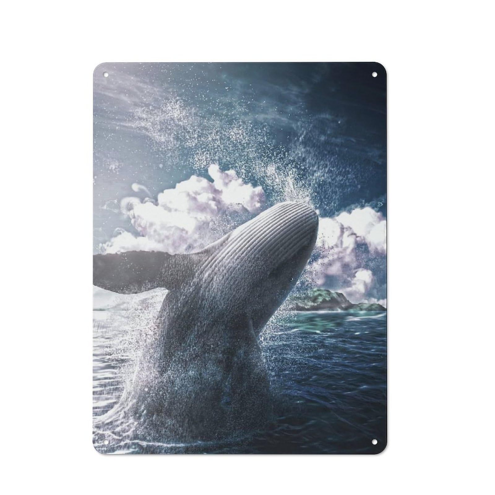 Ballena Nostalgic Metal Wall Decor 40x30cm, Vintage Tin Sign for Living Room, Hallway, Kitchen Or Cafe