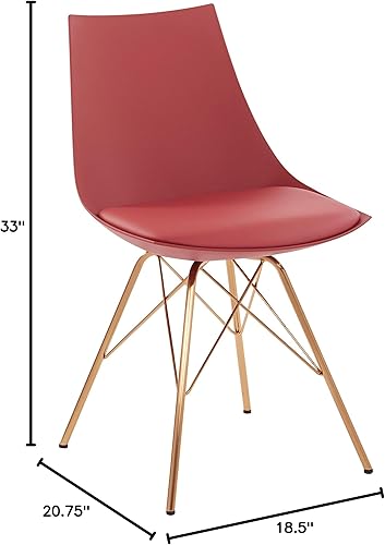 Miniatura 29 de OSP Home Furnishings Oakley Mid-Century - Silla estilo cubo, piel sintética, color crema Gris,Negro -,Desert Rose,Azul