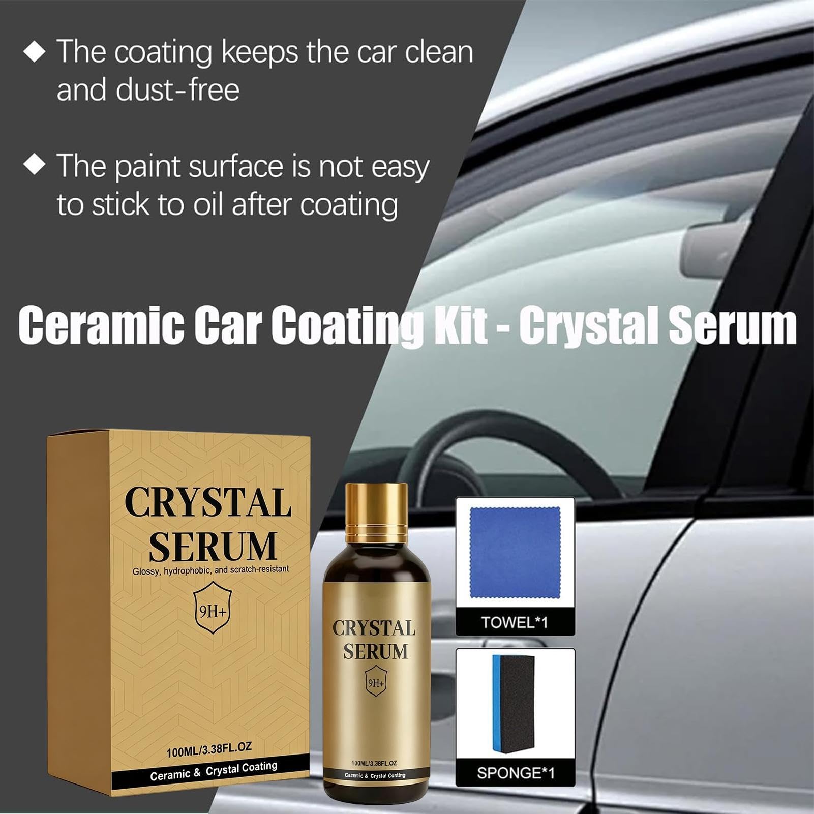 Mastic Céramique Pour Voiture – Revêtement De Peinture Hydrophobe 100 Ml | Vernis Voiturre Crystal Shine, Kit De Revêtement De Protection De Véhicule Pour Soins De Peinture De Détail De Voiture, Uti