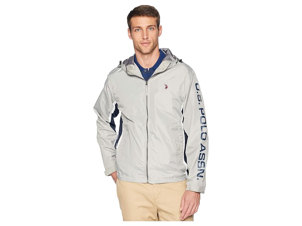 

U.S. POLO ASSN. Tricolor Hooded Windbreaker (Vapor Grey) Men's Coat