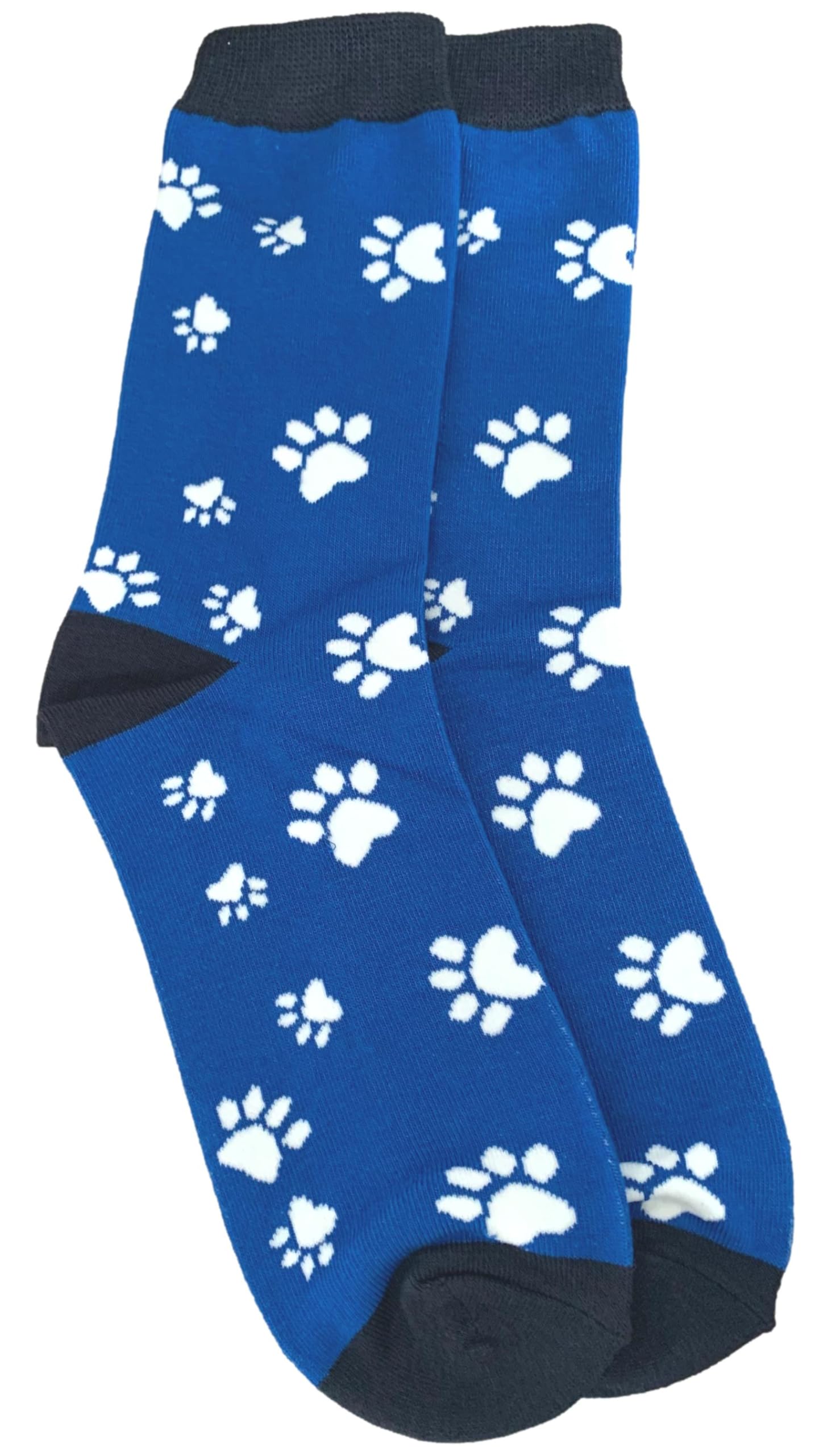Purple Possum® Mens Socks Dogs Paw Prints Novelty Fun Cats Bamboo Cotton Blend in Blue Dog Paw Print Shoe Size 7-11