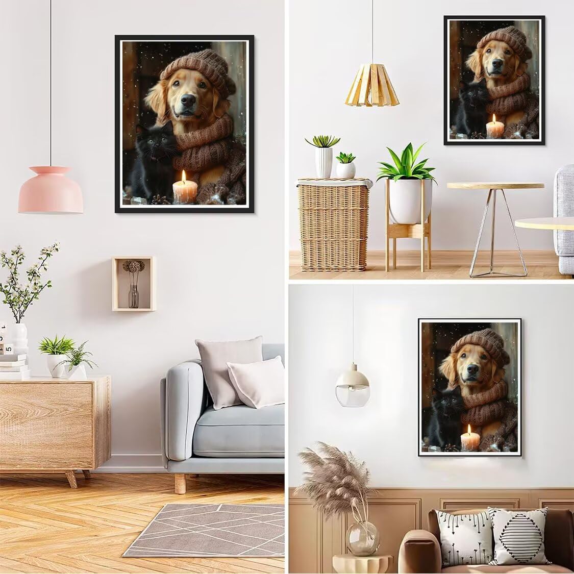 Hund Diamond Painting Groß XXL 100x130cm für Bastelset Kinder ab 6 Jahre, 5D Diamond Painting Katze Neuheiten, DIY Diamant Mosaik Bastelset Erwachsene, Daiments Malerei Stickerei Festival Deko S-752