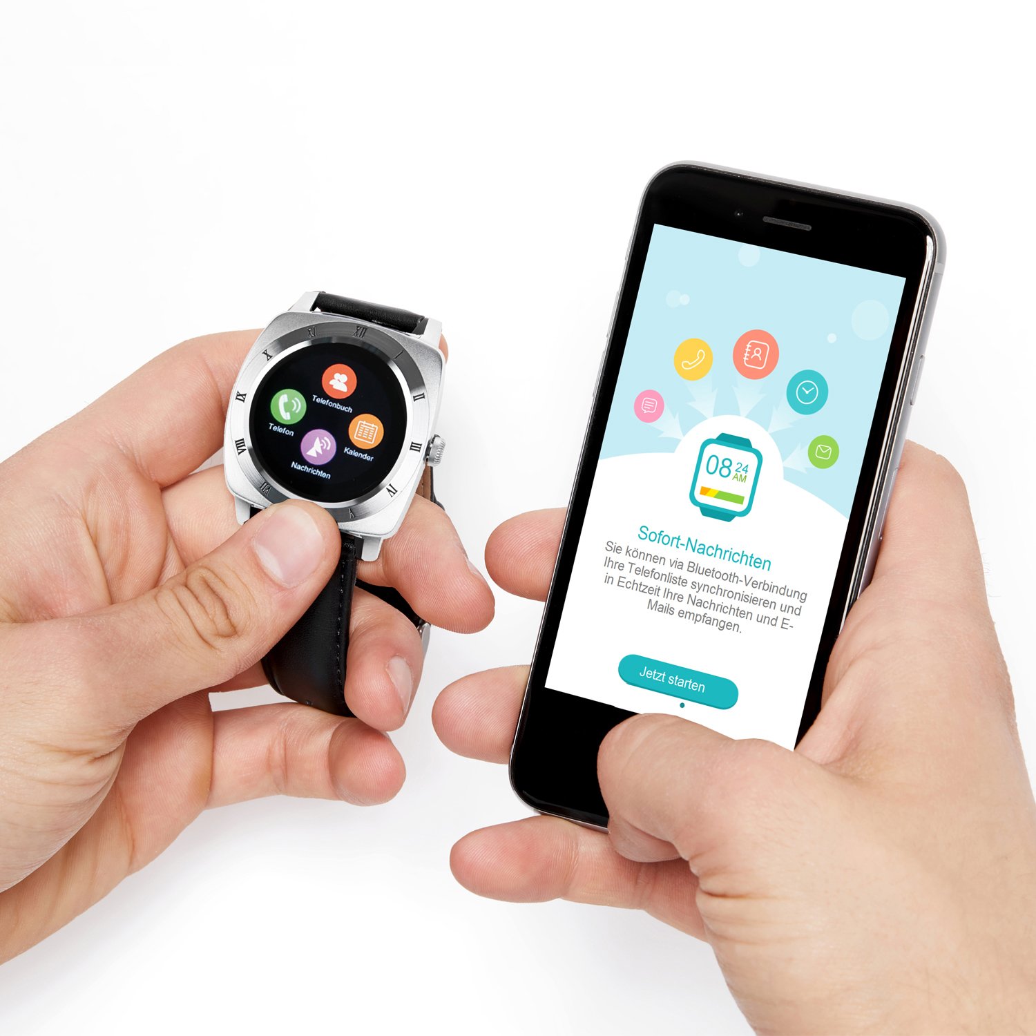 X-WATCH | NARA XW PRO granatowy smartwatch iPhone i Android – podłączony inteligentny zegarek z tętnem i krokomierzem