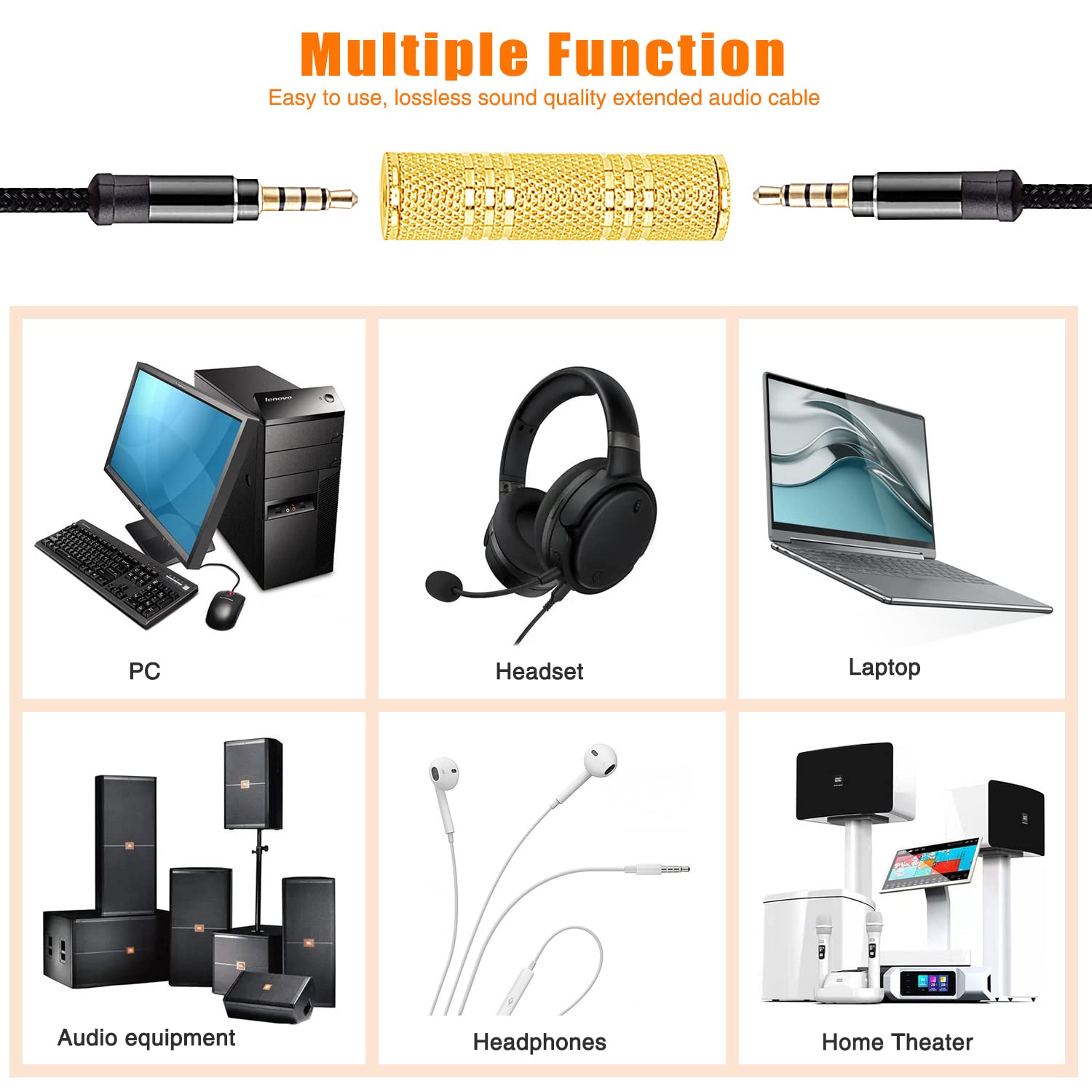 superior ZRL® 3.5mm Nylon trecciato ausiliario Cavo Audio Senza groviglio Cavo di prolunga aux per Cuffie, iPod, iPad, iPads, Stereo per la casa/Auto e Altro Ancora (1.5m/3m
