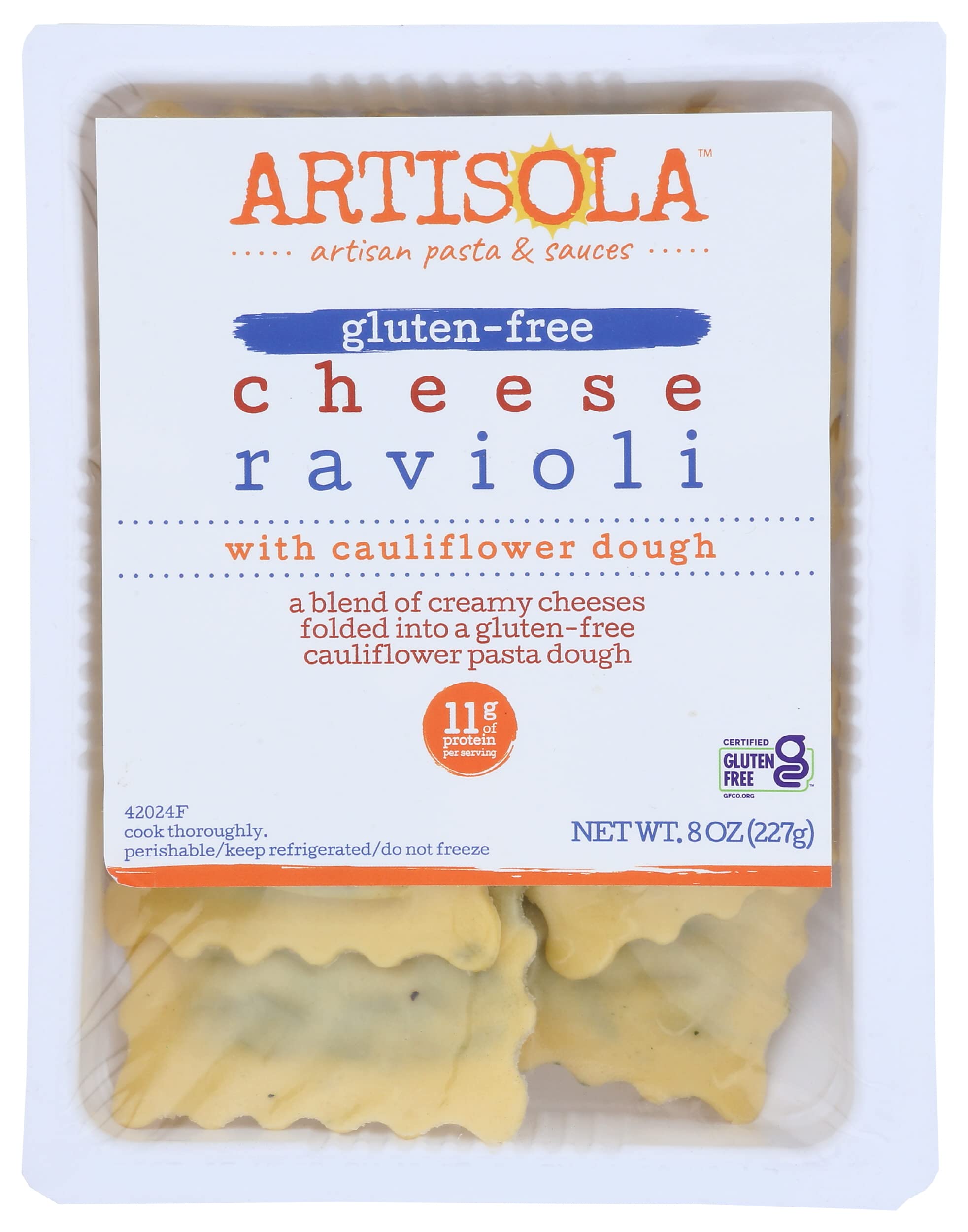 Artisola Cheese Ravioli With Cauliflower Dough, 8 Oz