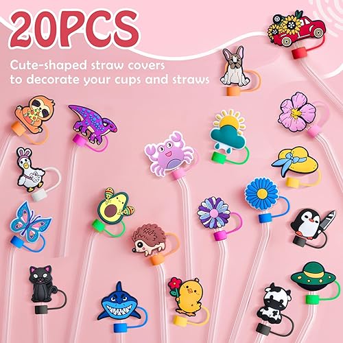 Miniatura 2 de Stanley Cup - Juego de accesorios que incluye 20 tapas para popotes de 0.354-0.394 in, bonitos tapones para sorbetes Stanley de 40 oz y 30 oz