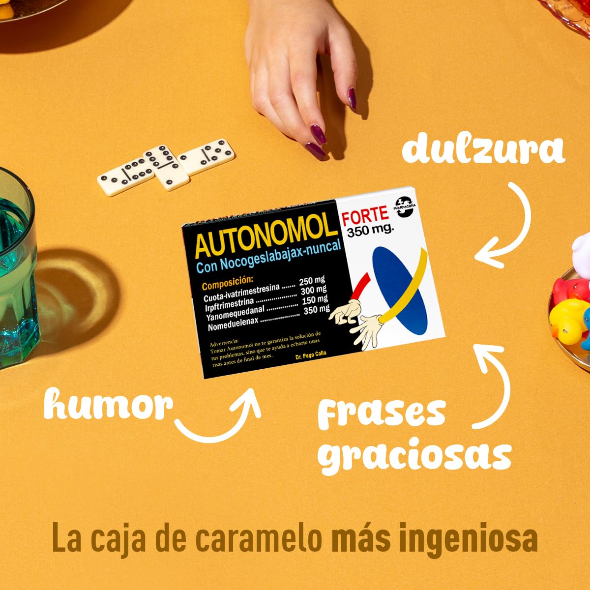 LINFORMAL PHARMACOÑA AUTONOMOL |Regalos Originales Caja Broma con Caramelos Originales Y Regalos DE Broma | Contenido Caramelos Broma | Amigo Invisible | 34 gr|