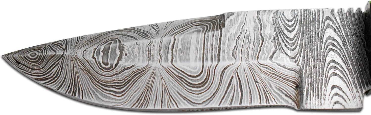 Handmade Real-Damascus Steel Fixed-Blade Hunting Skining Knife (503)