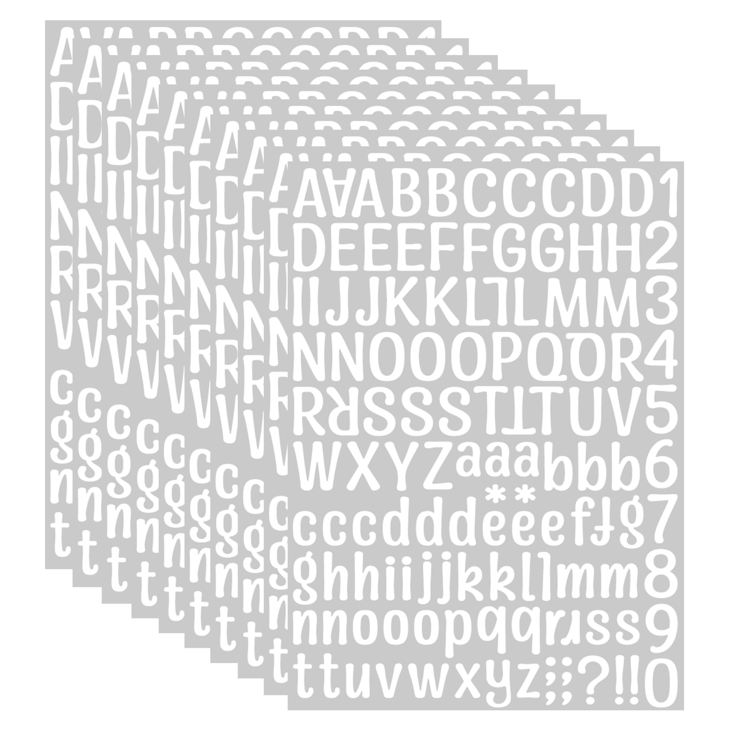 Lettres alphabet vinyle imperméable 2.5cm pour extérieur, pack de 1260 autocollants résistants