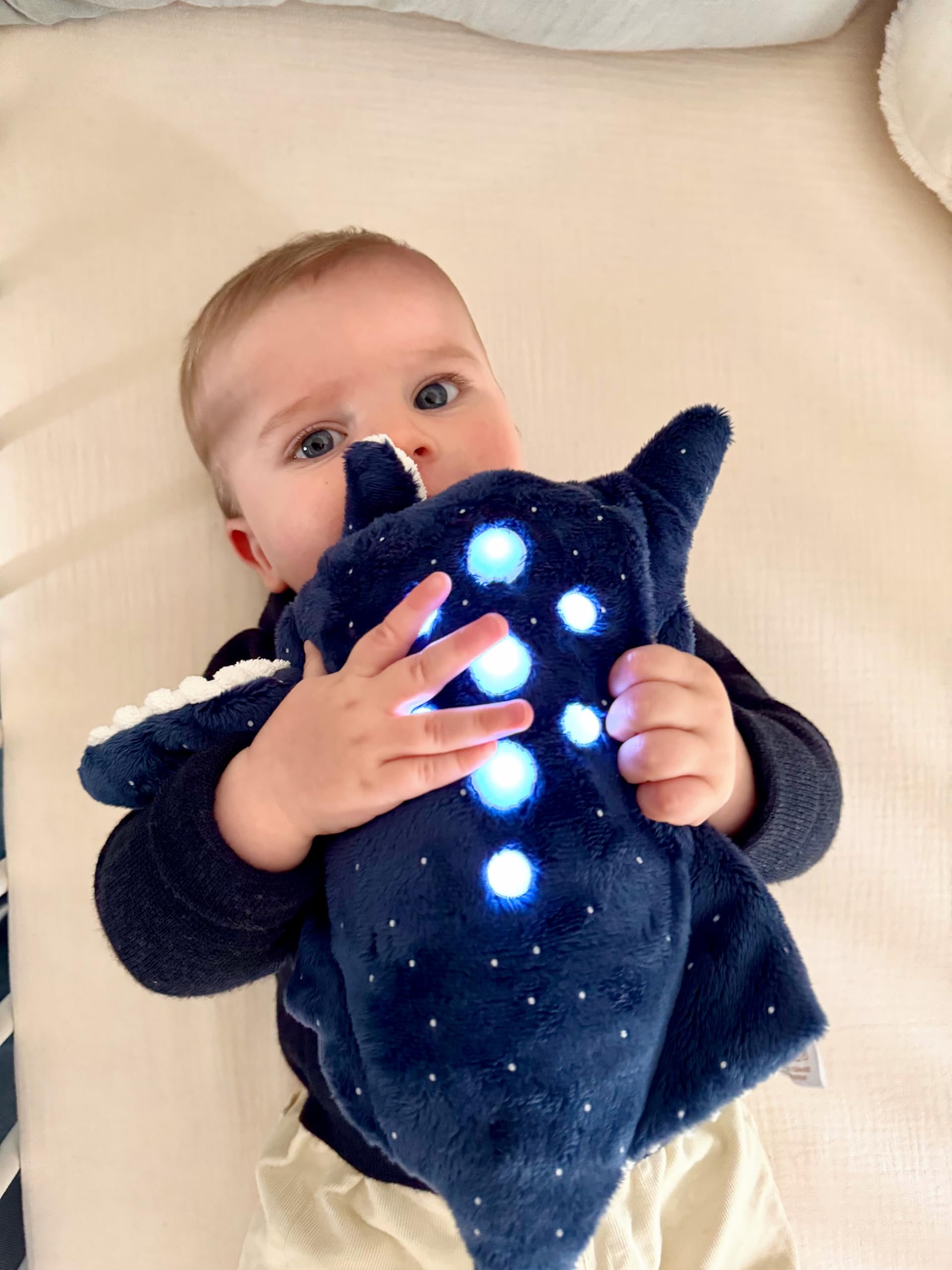 DODO D'AMOUR - Peluche Luce Notturna Manta Modula - Dodo Dreamer - 053065 - Blu - Regalo - Lavabile in Macchina - Creatore Francese - Coach del Sonno Bambino - Sleep Trainer - dalla nascita
