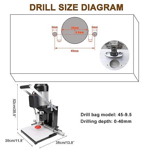 Miniatura 2 de Taladro de bisagra, Taladro de bisagra de 110V, Equipo de perforación portátil de mano, Equipo perforador de perforación de agujeros para