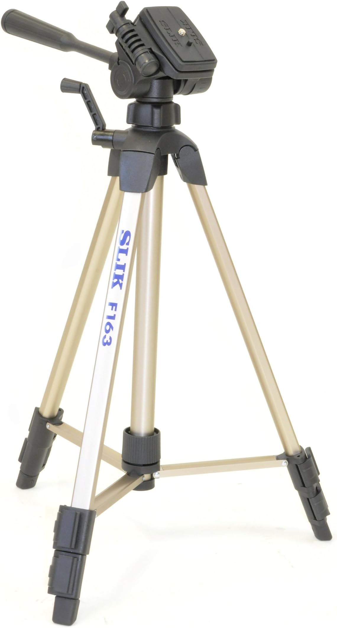 Slik F163 Compact Economy Tripod with Crank Center Column (Silver)