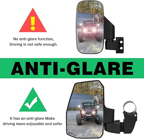 Miniatura 3 de UTV Side Mirrors,You No Longer Need to Adjust by Hand,Innovative Automatic Reset Function,for 1.5"-2.0" Roll Cage,Compatible with Polaris RZR,Can Am