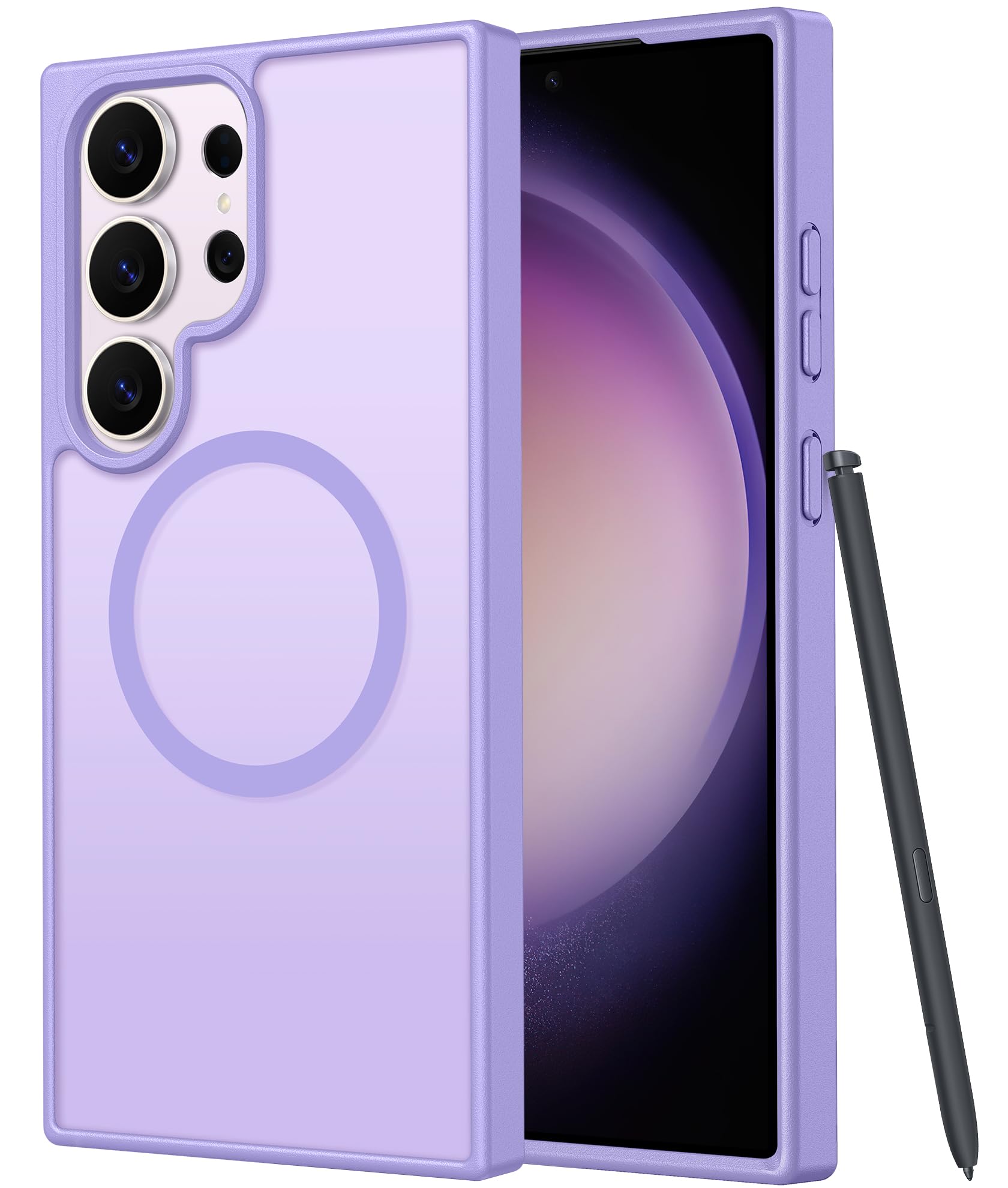 FNTCASE for Samsung Galaxy S23 Ultra Case, Compatible with Magsafe Light Purple Samsung S23 Ultra (6.8 Inch)