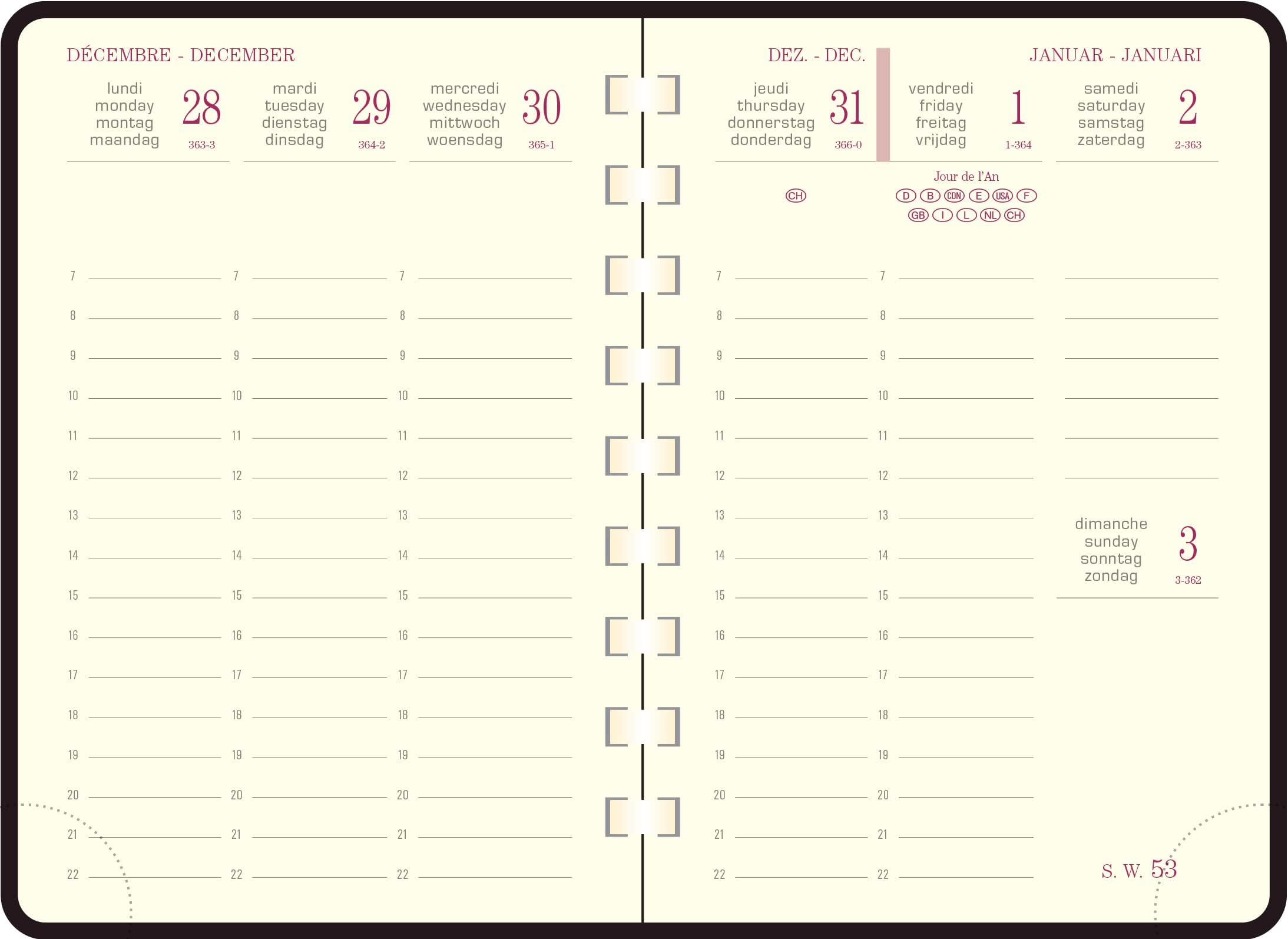 Recharge Agenda Exacompta Horizons 13 2025 - Semainier Poche 9x13 Cm - Fabriqué En France