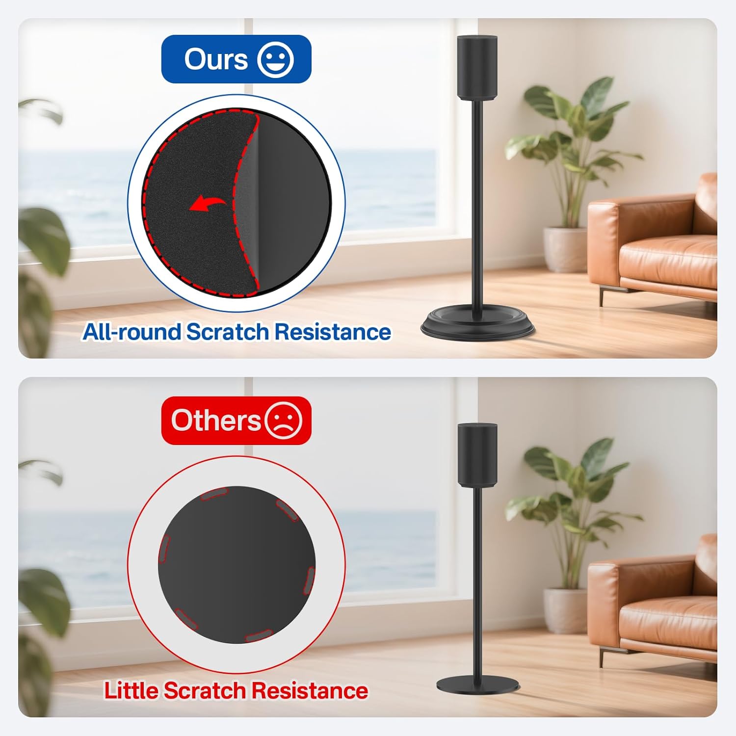 Heavy-Duty Floor Stand for Sonos Era 100 and Era 100 SL Stand with Cable Management, Stable Metal Speaker Stand for Sonos Era 100 and Era 100 SL Better Sound, Easy Installation, Black