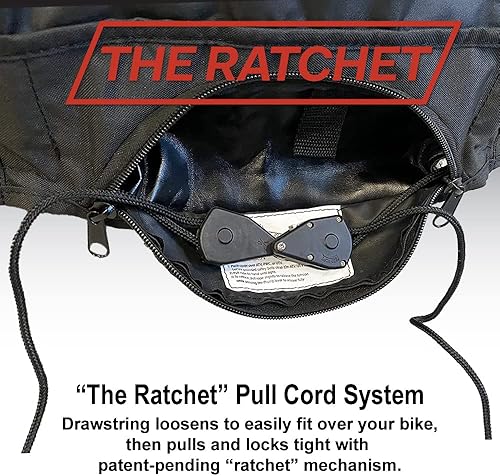 Miniatura 4 de Dowco WeatherAll Plus - Funda para motocicleta, accesorio de trinquete, negro impermeable, grande 52003-02