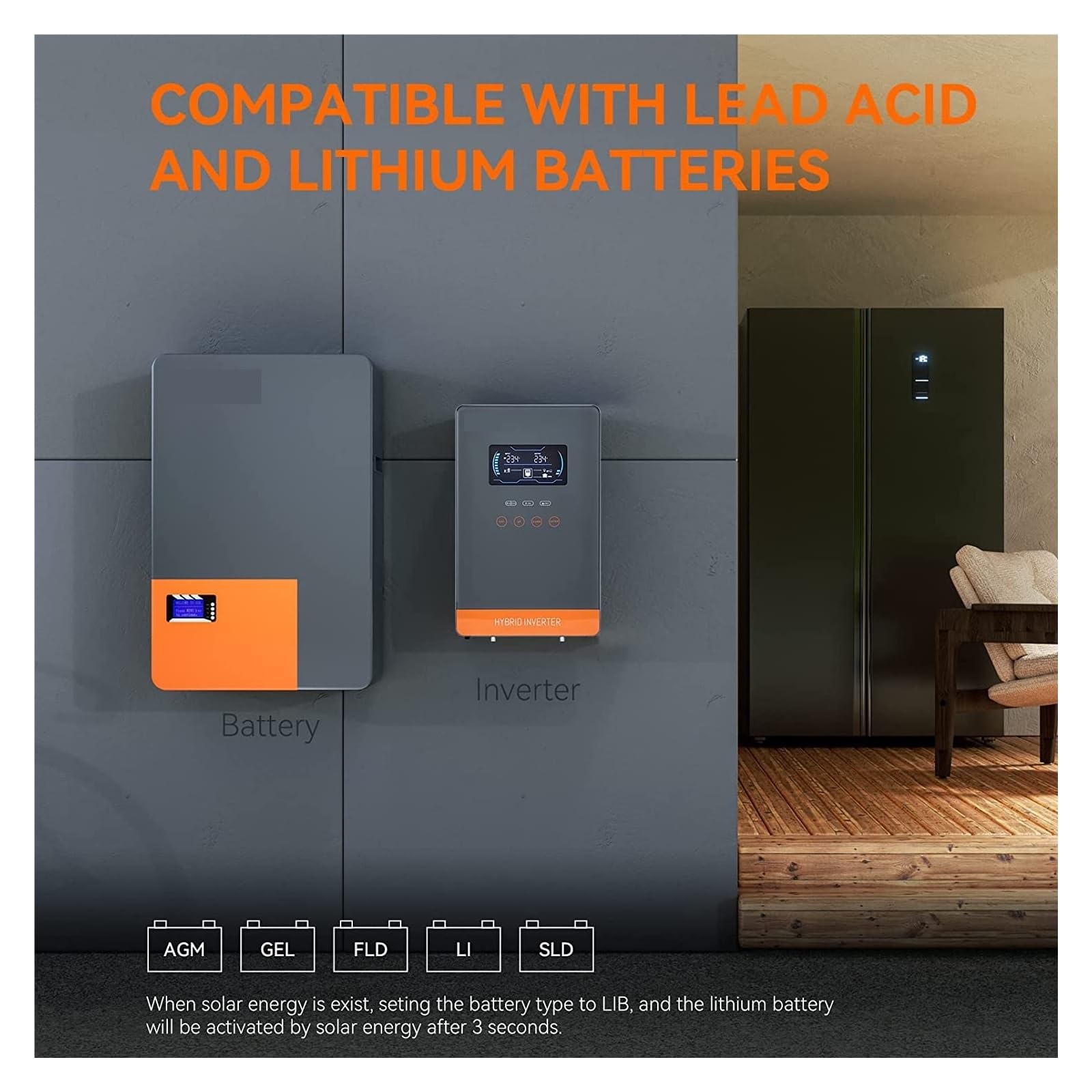 Inwerter Hybrydowy 6500W DC48V 230V AC Z Ładowaniem Słonecznym 130A MPPT Czysta Fala Sinusoidalna Wyświetlacz LCD Maksymalne Wejście PV Obsługa WIFI Szerokie Zastosowanie